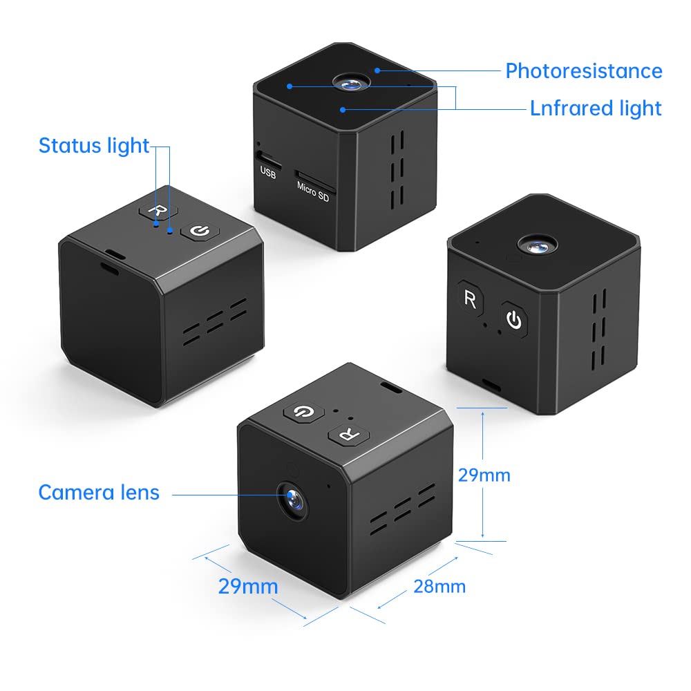 DICPHIL 1080P Mini Hidden Camera - Wireless Spy Camera with Night Vision & Motion Detection | Portable Surveillance Camera for Home Security, Business Monitoring, Baby Care & Nanny Cam