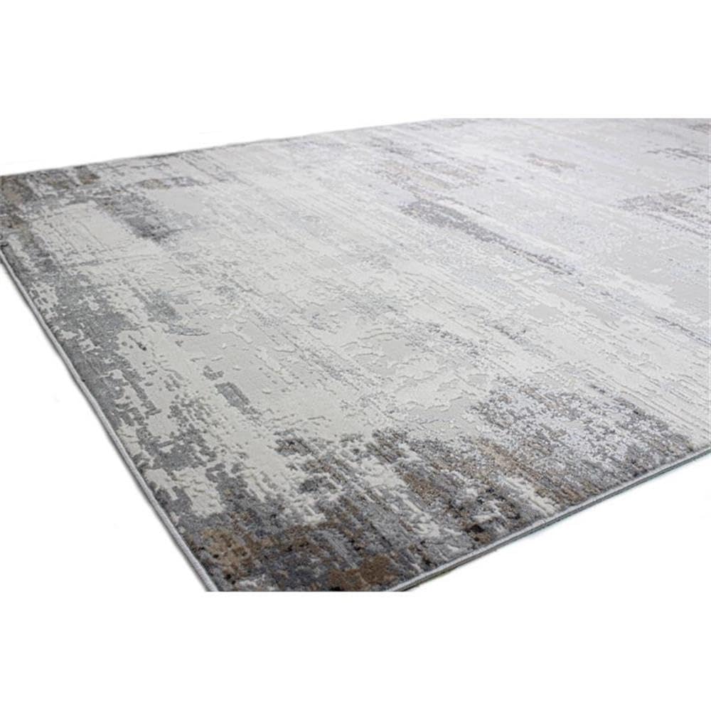 Bashian Collection 5' x 7.6' Ivory/Grey Area Rug - Premium Power Loom Polypropylene & Polyester - Perfect for Living Room, Entryway, Bedroom, Dining Room - Soft & Durable Home Decor Rug for High Traffic Areas