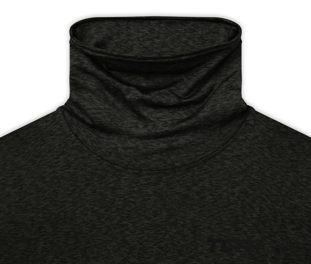 TCA Men's Thermal Running Shirt - Funnel Neck Warm-Up Top for Cold Weather Jogging & Outdoor Workouts