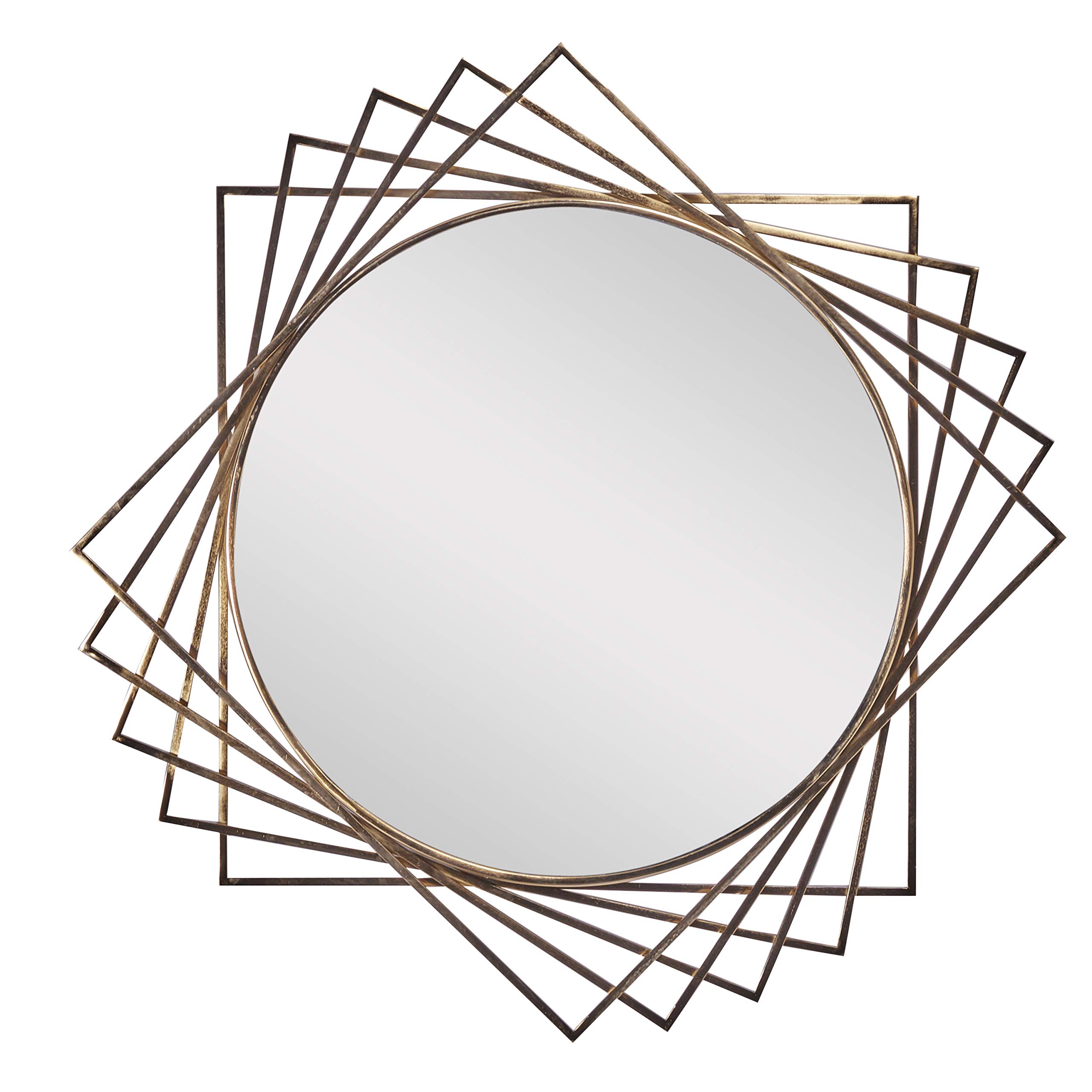 Deco 79 Modern Black Metal Geometric Wall Mirror - 42