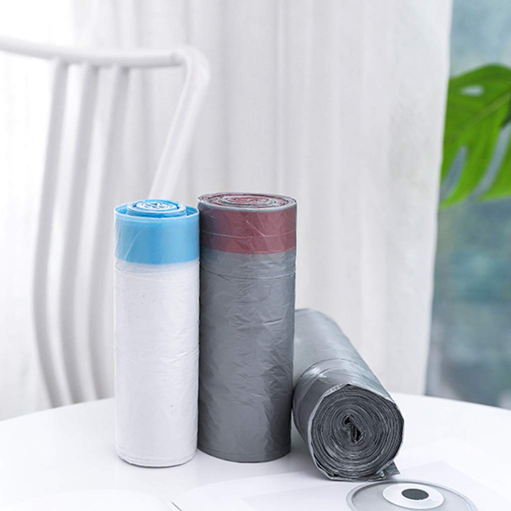 Disposable Plastic Drawstring Trash Bags - 90 Count (3 Rolls) Heavy Duty Garbage Can Liners for Kitchen, Bathroom & Home Use | Leakproof & Odor Control Waste Bags for Easy Cleanup