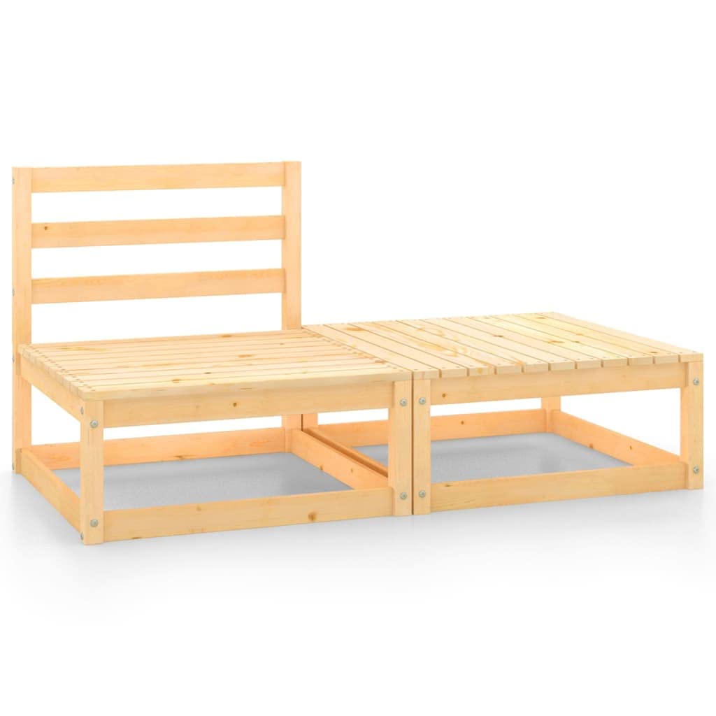 **All-Weather Outdoor Sectional Sofa Set - 2-Piece Cushioned Patio Conversation Furniture with Solid Pinewood Frame - Perfect for Backyard, Garden, and Poolside Relaxation**