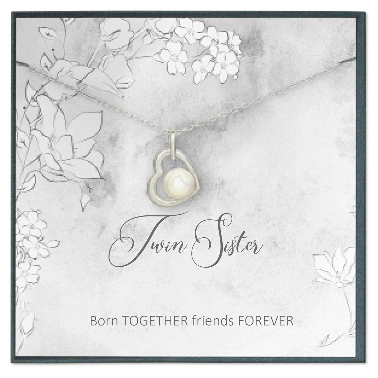 Grace of Pearl Twin Sister Jewelry Set - Meaningful Birthday Gifts for Twins with Inspirational Quotes | Perfect for Twin Sister Birthday, Anniversary & Special Occasions
