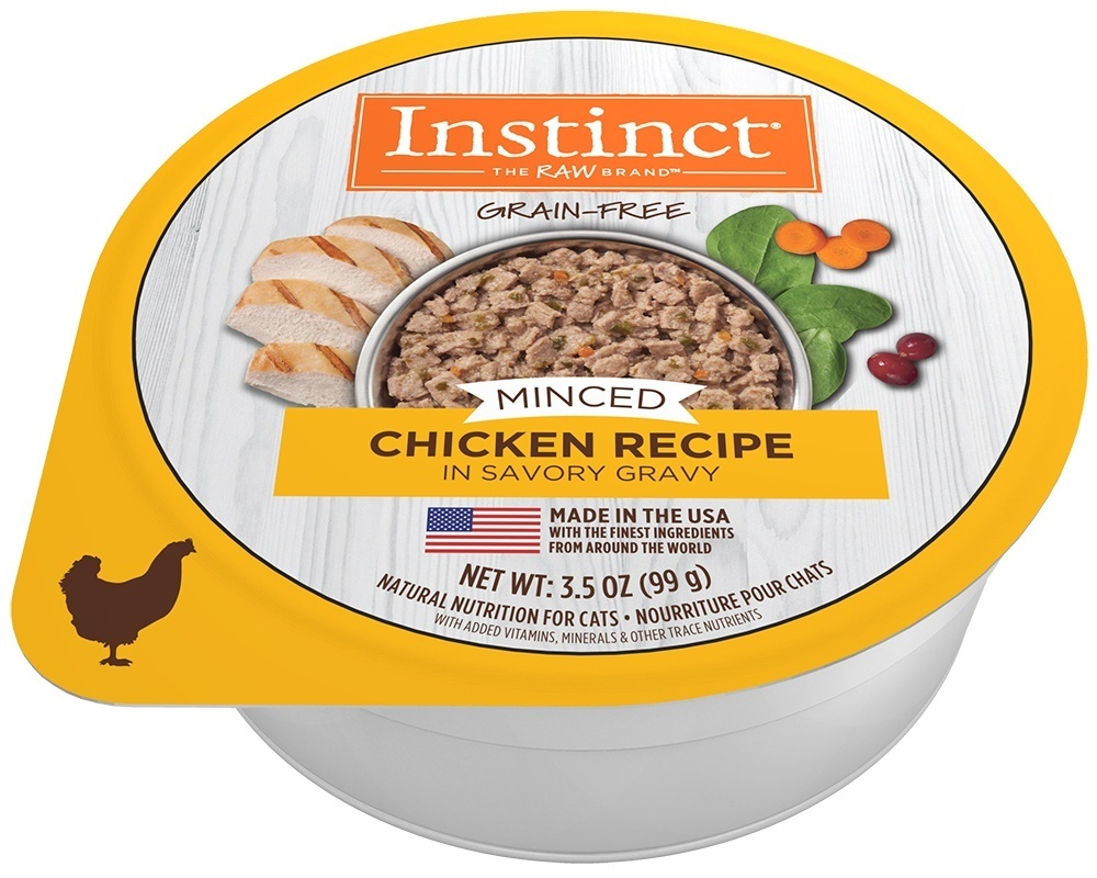 Instinct Grain-Free Natural Cat Food Cups with Real Chicken - Minced Recipe for Adult Cats - Perfect for Mealtime, Travel & On-the-Go Feeding