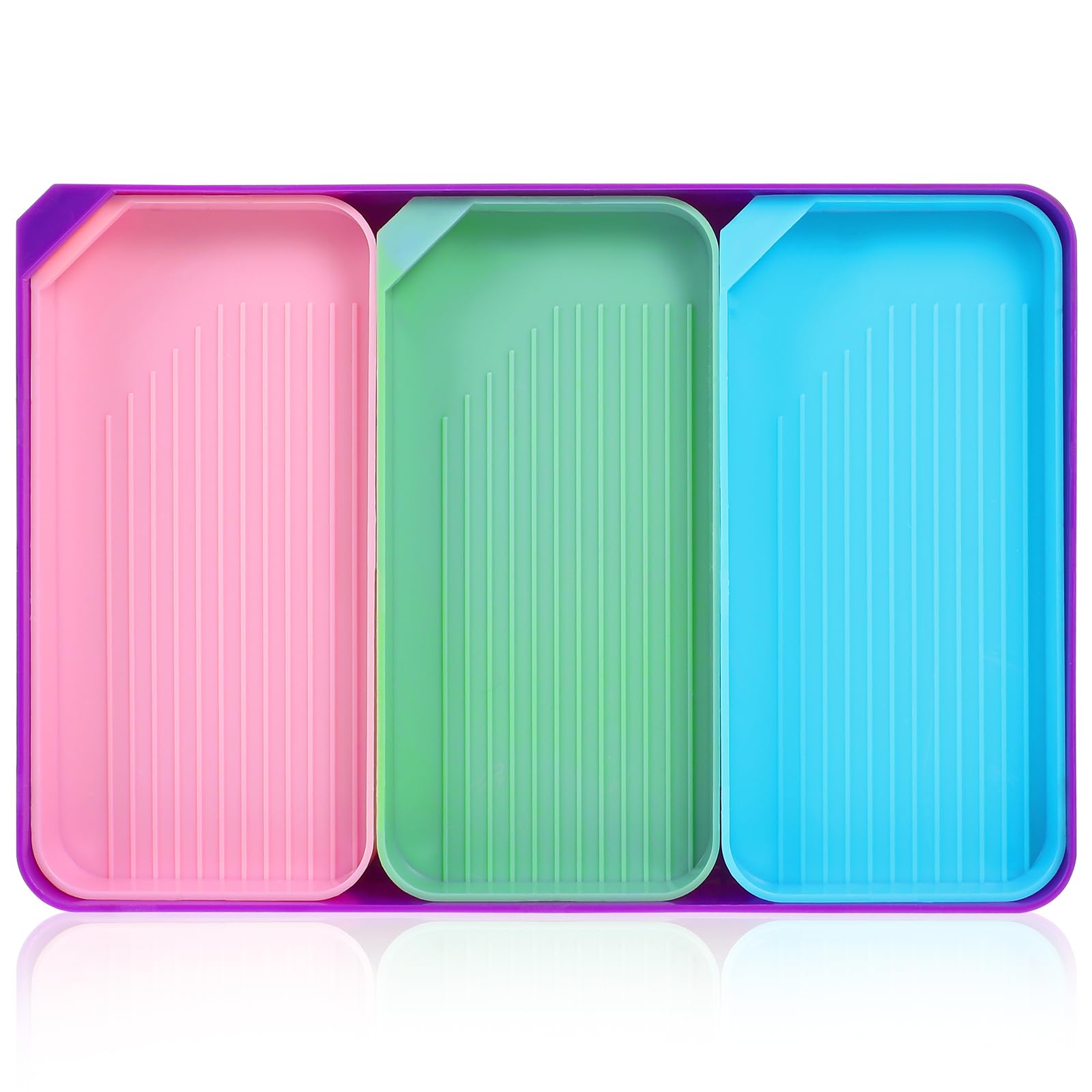 Prasacco 4-Piece Diamond Art Trays Set - Colorful Rhinestone Organizer & Storage Containers for DIY Crafts | Perfect for Diamond Painting, Bead Sorting, and Jewelry Making Projects