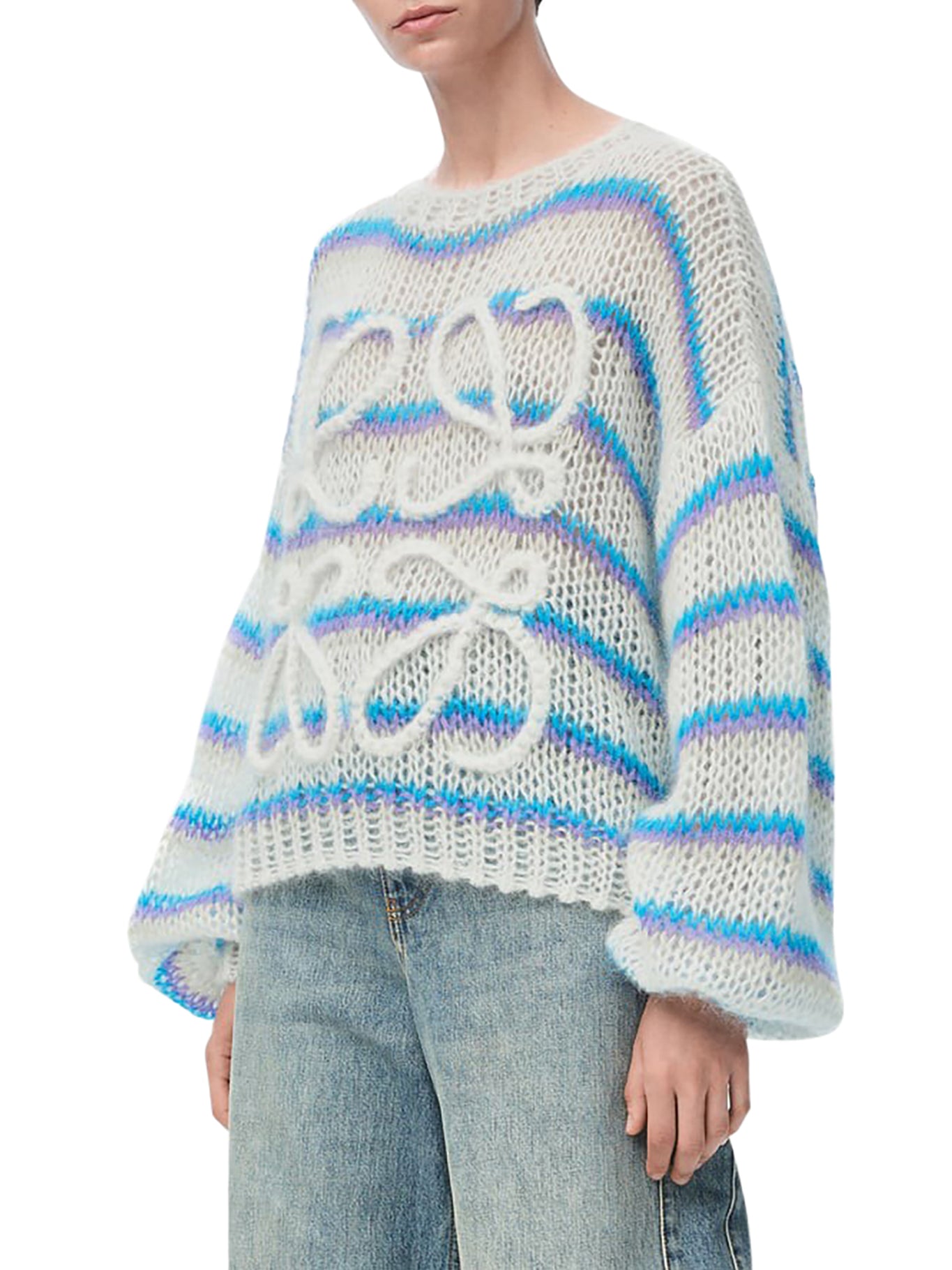 Stylish Mohair Wool Sweater with Anagram Design - Perfect for Fall & Winter Outfits, Casual & Office Wear