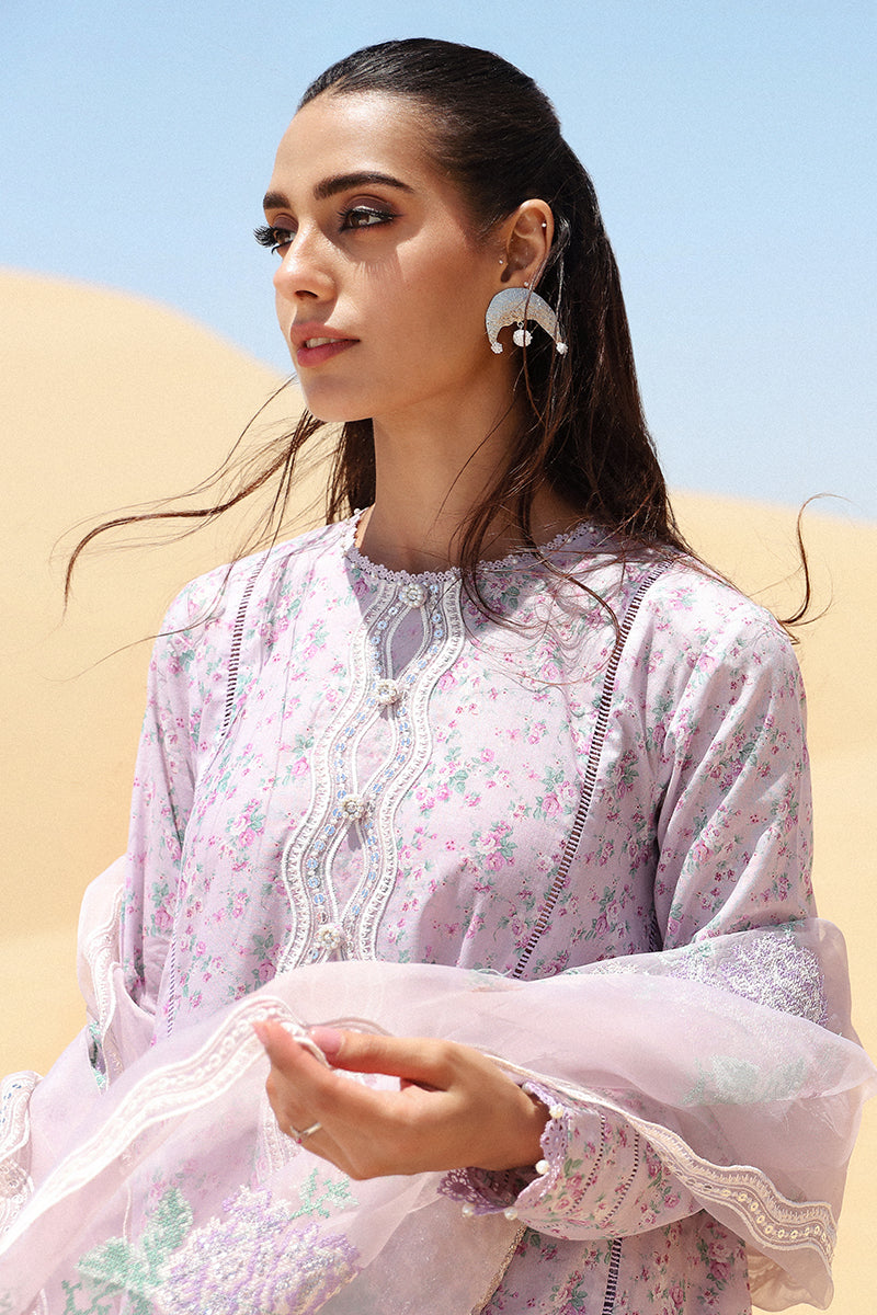LAVENDER FOG STITCH 3PC Embroidered Lawn Suit Set for Women - Elegant Summer Outfit for Garden Parties, Weddings & Special Occasions