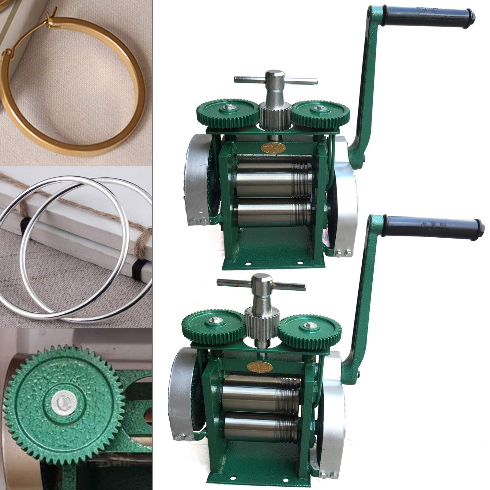 Premium Stainless Steel Jewelry Rolling Mill Machine - Manual Combination Rolling & Milling Tool with Replaceable Rollers (3.27 Inch) for Gold, Silver, Copper Wire Crafting - Perfect for Jewelry Making, Metalworking & DIY Projects