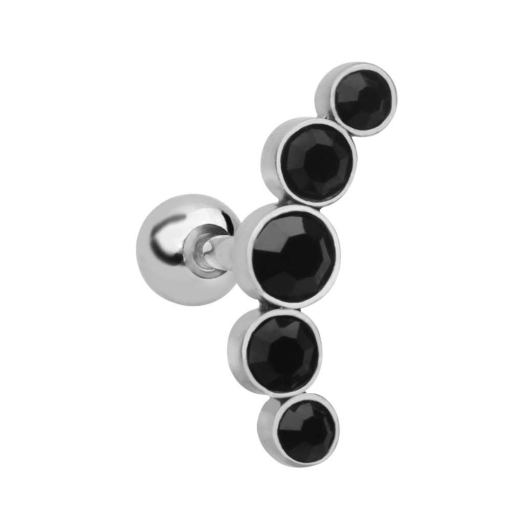 Walbest 1Pc Rhinestone Cartilage Ear Stud - Helix Tragus Piercing Jewelry for Women (White) | Perfect for Everyday Wear, Parties & Special Occasions