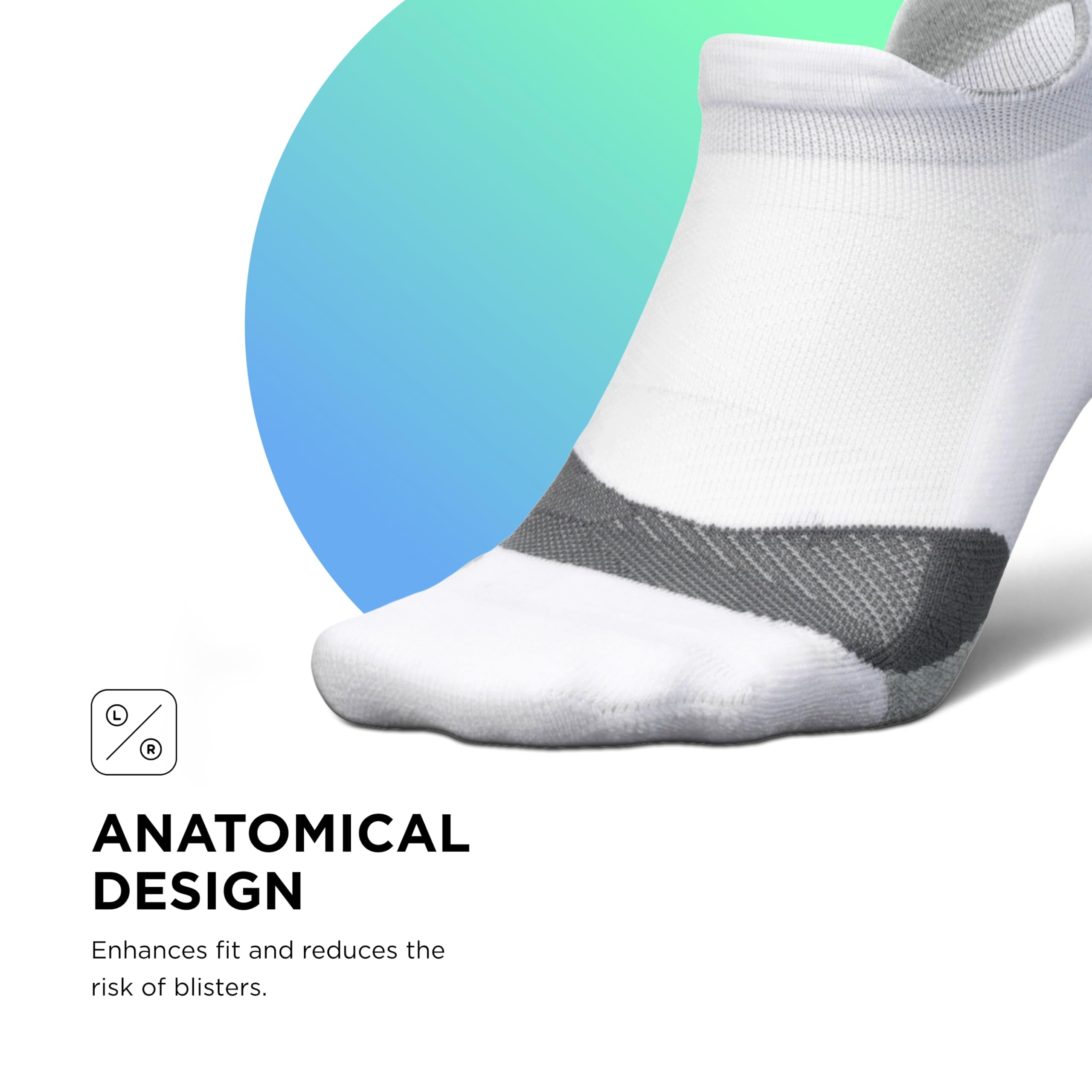Feetures Elite Light Cushion No Show Tab Ankle Socks - Breathable Athletic Socks with Targeted Compression for Running, Gym & Sports - White (6 Pairs) - Perfect for Workouts, Hiking & Everyday Comfort