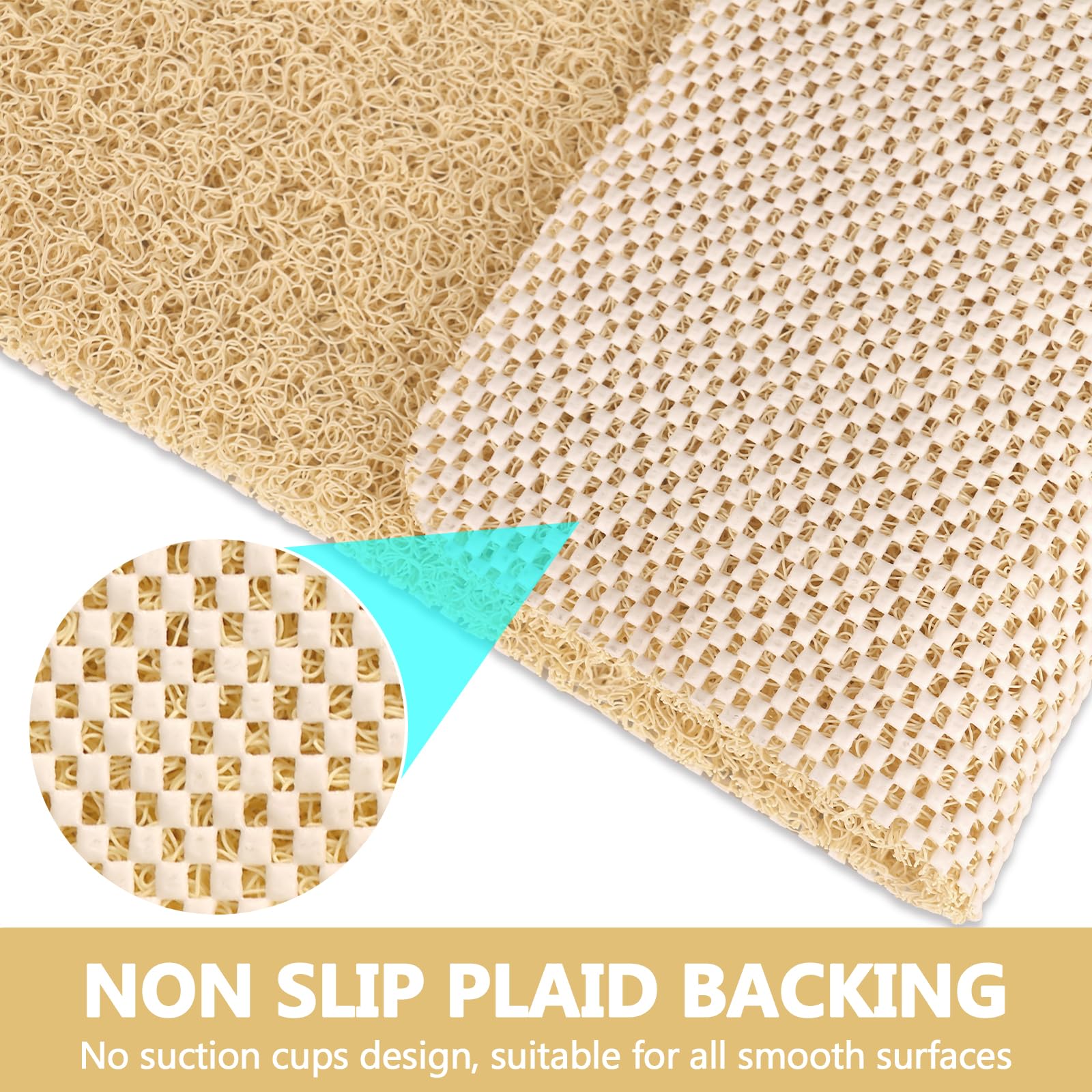 Non-Slip Square Shower Mat 27x27 Inch - Extra Large Loofah Bath Mat for Shower Stall with Drain Hole | Anti-Slip Bathroom Floor Mat for Safety & Comfort | Perfect for Tile, Bathtub & Standing Showers