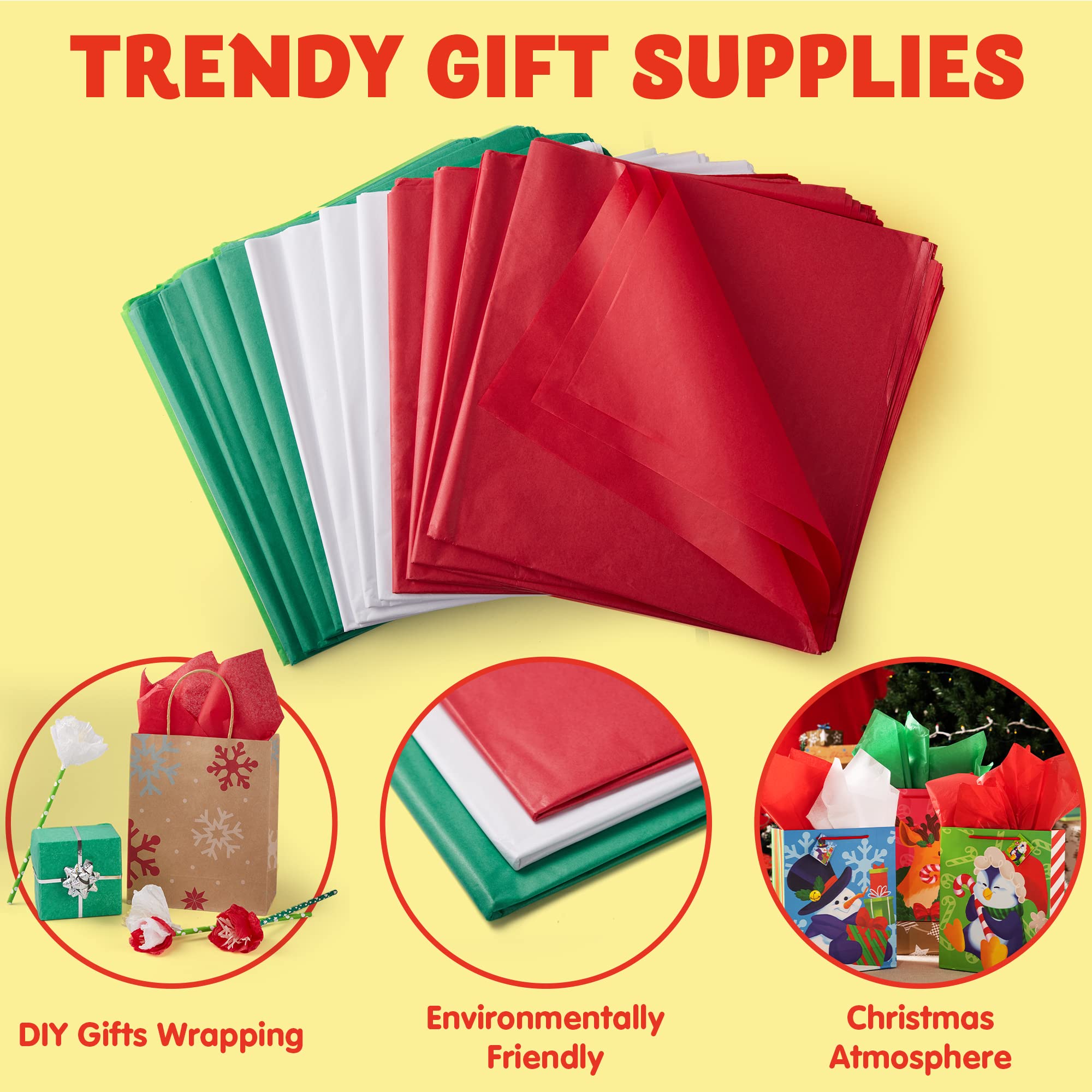 JOYIN 144 Sheets Christmas Wrapping Paper, 20