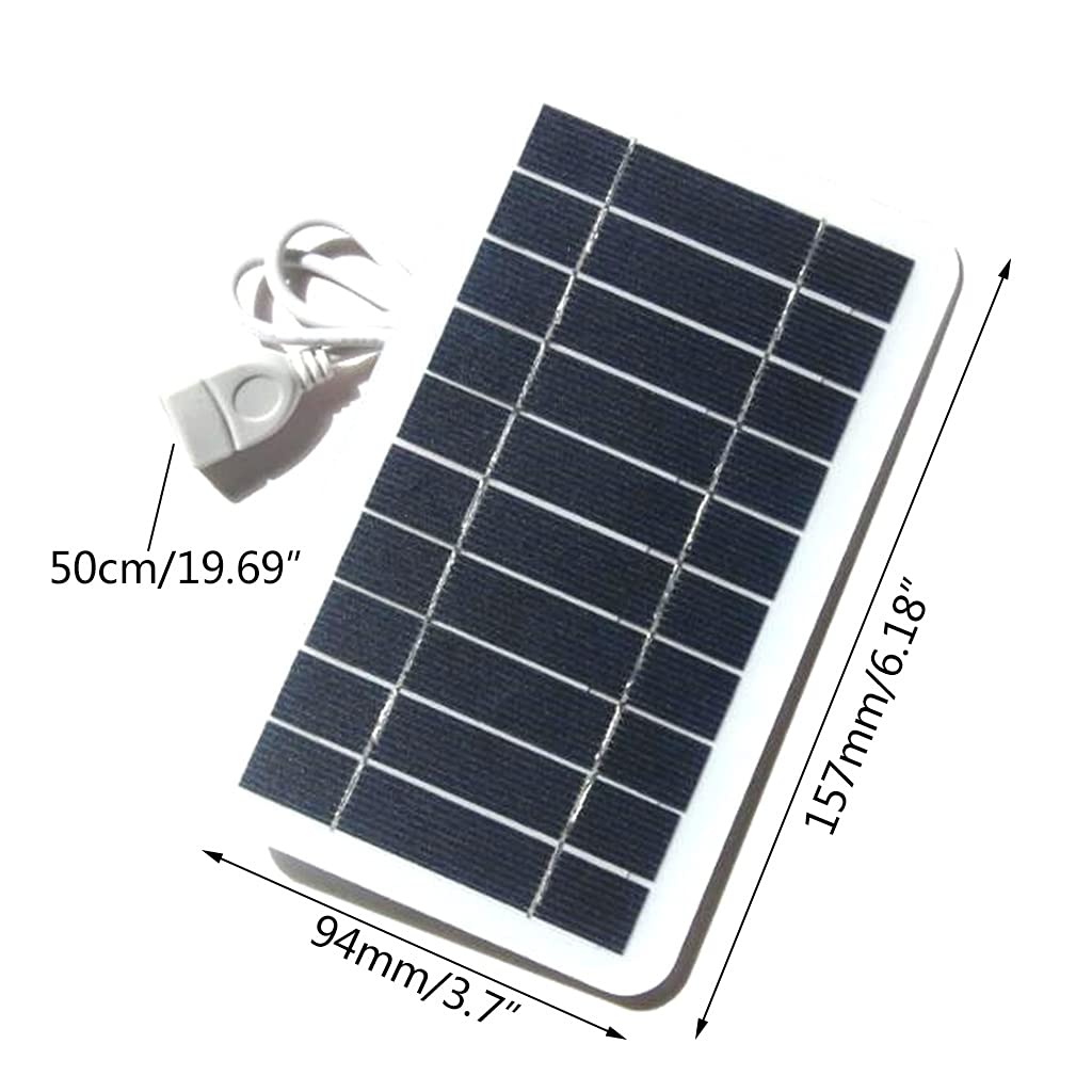 2W Portable Solar Panel with USB Output - Lightweight & Flexible Solar Charger for Phones, Camping, Hiking & Outdoor Activities