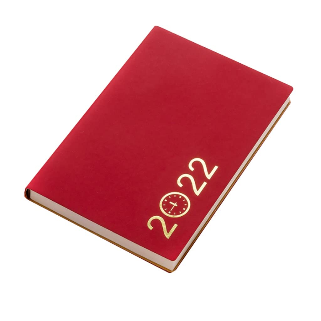 2022 YAMIA A5 Daily Planner - 12-Month Weekly & Monthly Productivity Organizer with Hourly Schedule for Work, Goals & Happiness | Perfect for Professionals, Students & Busy Moms (Red) | Office, School & Home Use
