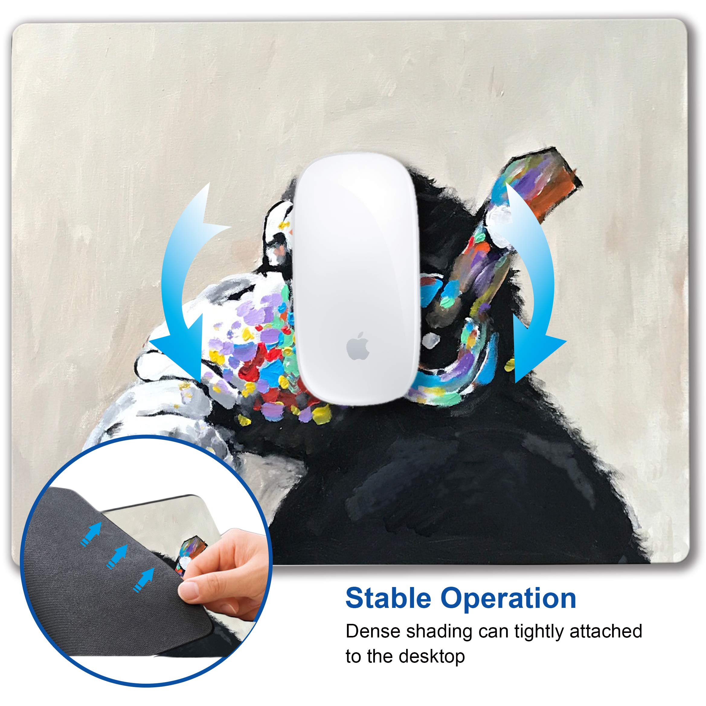 Premium Non-Slip Mouse Pad with Gorilla Oil Painting Graffiti Design - Funny & Durable Desk Accessory for Home & Office Use - Perfect for Gaming, Work & Computer Setup