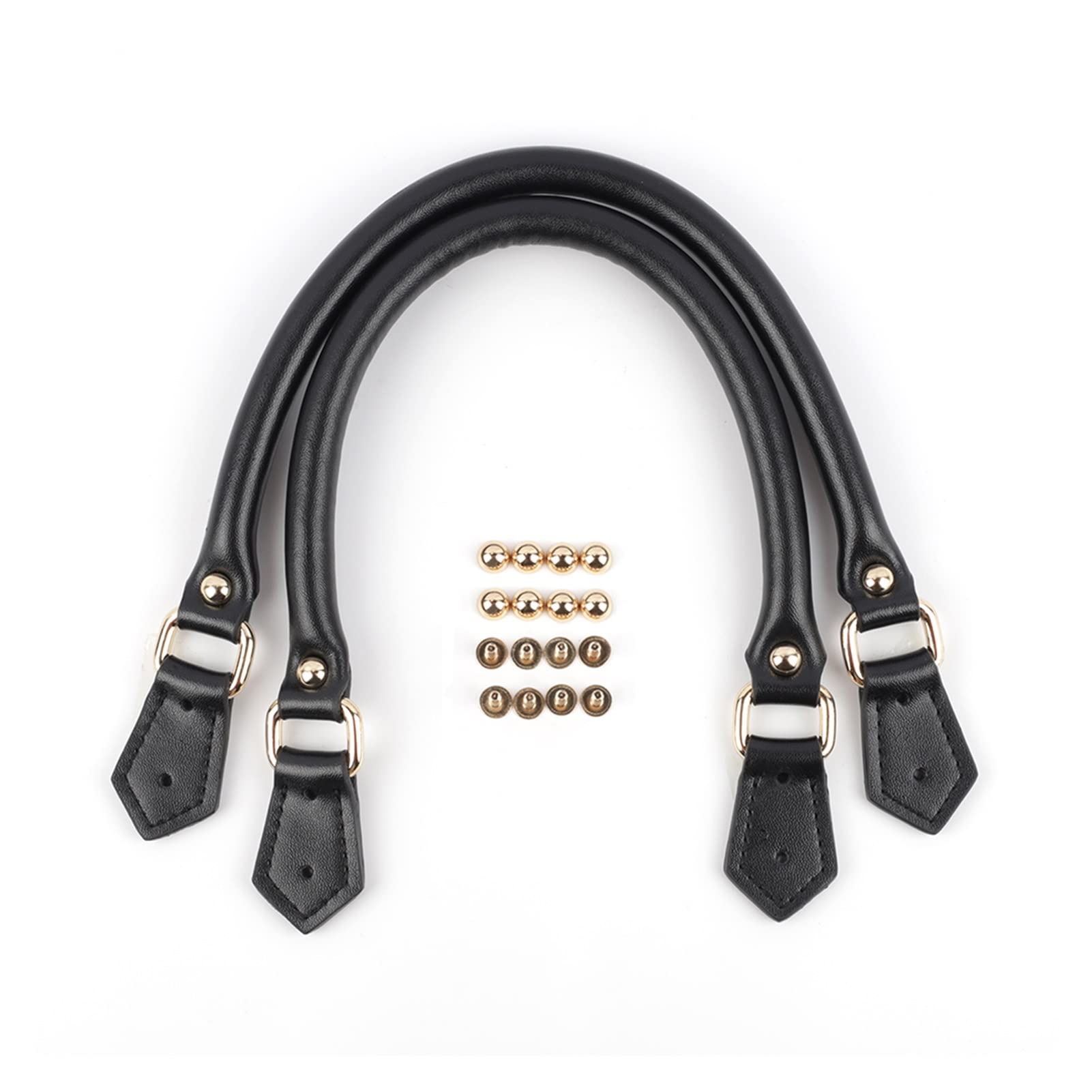 Personalized 40CM Leather Bag Handles Replacement - DIY Handmade Handbag Shoulder Straps for Women's Purses, Tote Bags & Crossbody Bags (Black) - Perfect for Bag Repair, Custom Creations & Fashion Accessories