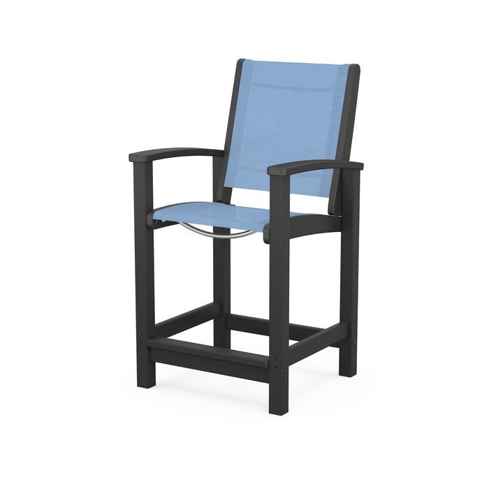 POLYWOOD Coastal Counter Chair - Durable Outdoor Bar Stool for Patio, Deck & Poolside - Weather-Resistant & Low Maintenance
