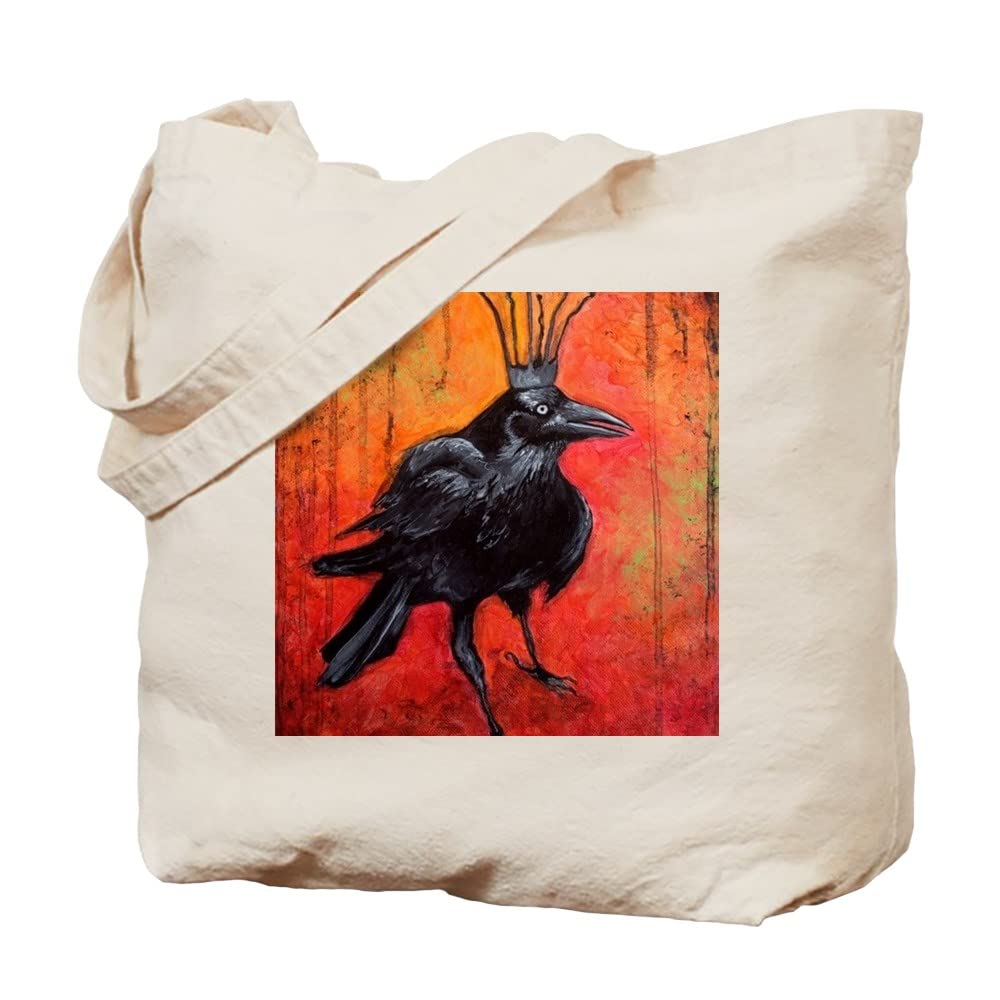 Darlington The Raven King Natural Canvas Tote Bag - Eco-Friendly Reusable Shopping Bag for Groceries, Books & Daily Essentials | Stylish Cotton Carryall for Work, School & Beach