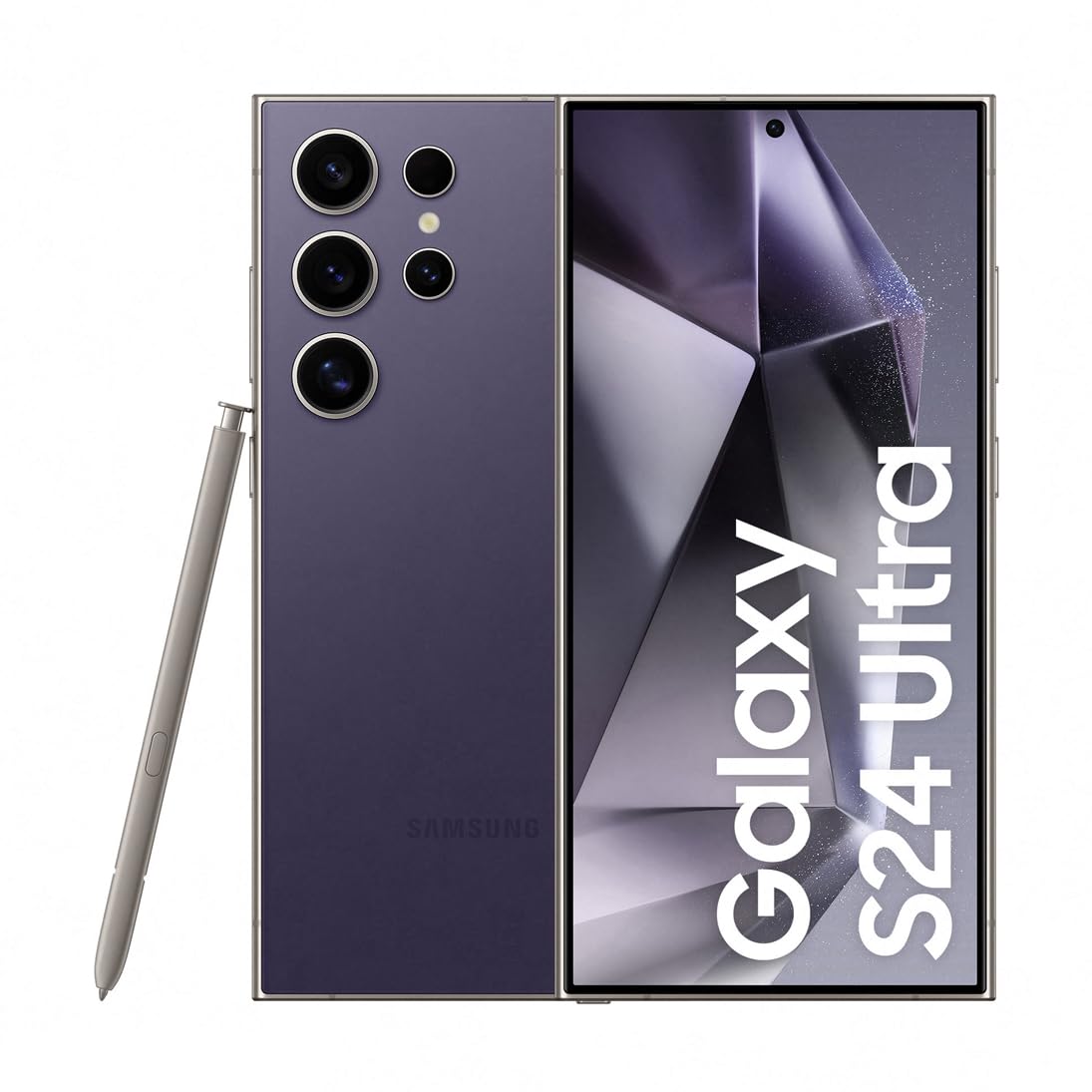 Samsung Galaxy S24 Ultra 5G AI Smartphone - 12GB RAM 256GB Storage | 200MP Pro-Grade Camera with S Pen | Titanium Violet | Long-Lasting Battery | Perfect for Business Professionals & Content Creators | Includes 3-Year UK Warranty