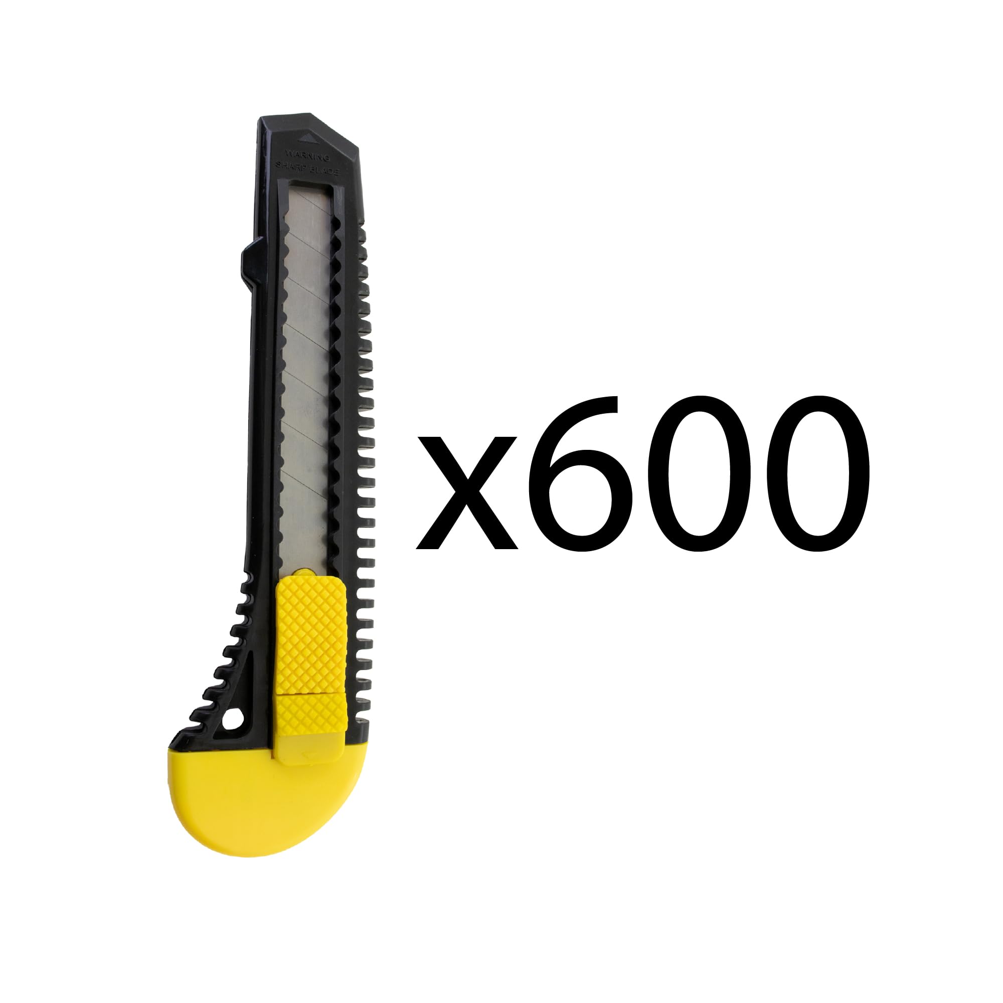 600 Pack Heavy Duty Utility Knives with Snap-Off Blades - Box Cutters for Warehouse, Shipping & DIY Projects - Black Industrial Safety Knives for Packaging, Moving & Crafting