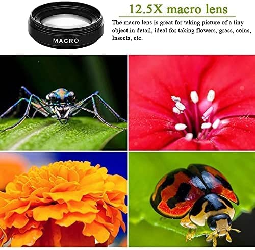 0.45X Wide Angle & 12.5X Macro Lens Kit for iPhone, Samsung, Android Phones - Universal Smartphone Camera Lens for Travel, Vlogging & Close-Up Photography