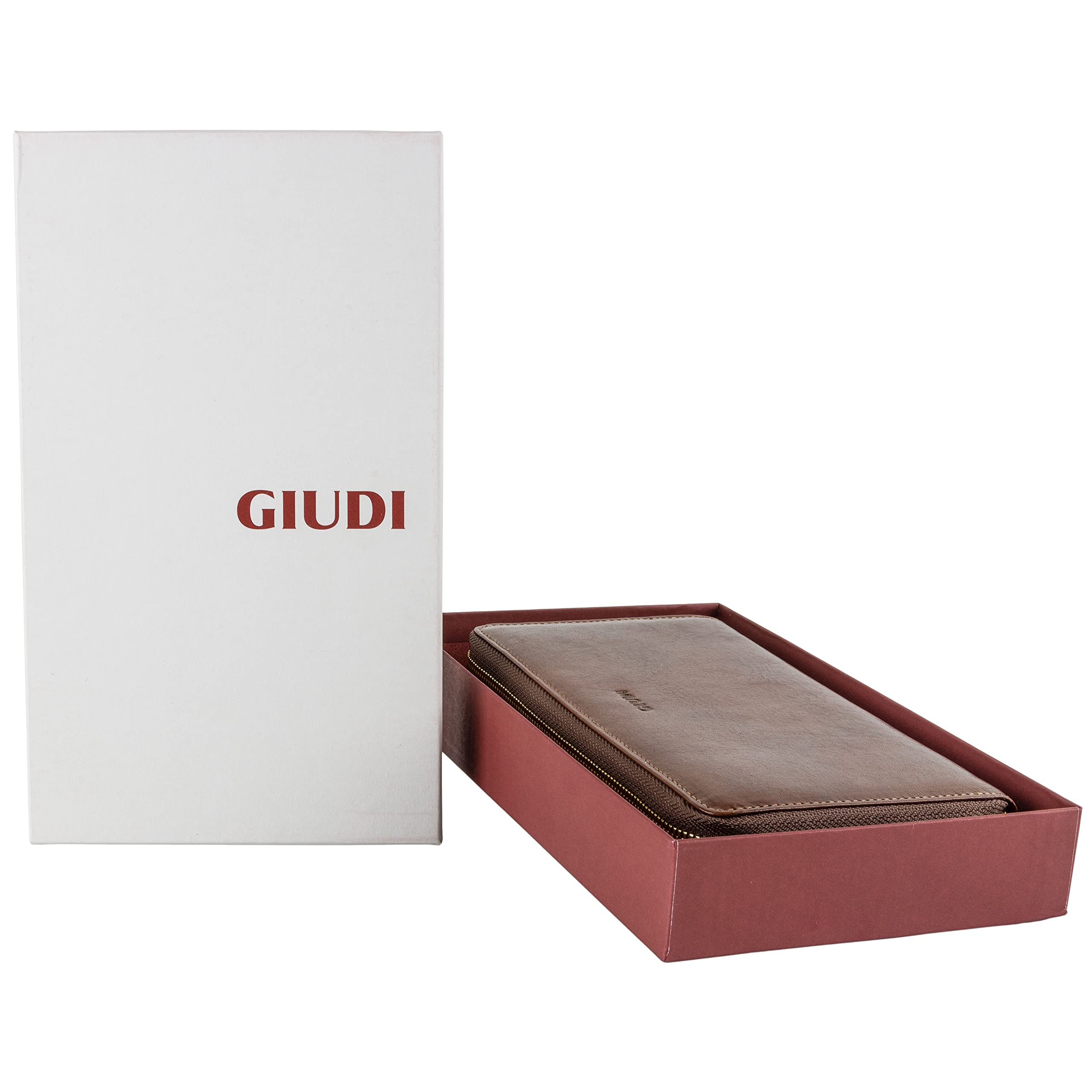 Giudi Elegant Women's Wallet - Italian Genuine Leather Large Capacity Ladies Purse - Slim Card Organizer with Zipper Closure - Perfect for Everyday Use, Travel & Gift Giving
