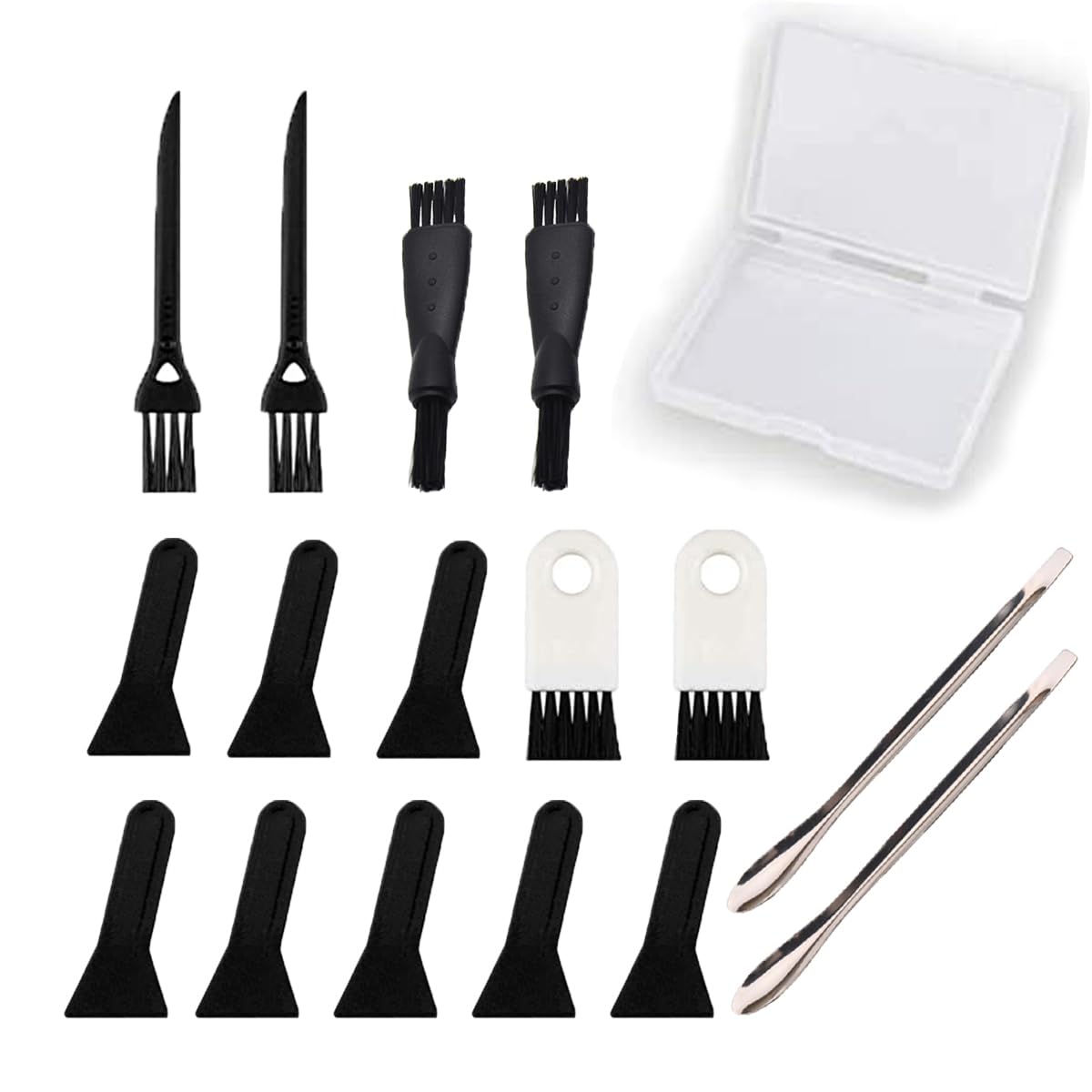 Premium Black Herb Scraper Kit - LoutLivs Keef Scraper, Cleaning Brushes & Spoons Set for Grinder Maintenance - Perfect for Collecting & Storing Herbs, Spices & Keef Residue (Ideal for Kitchen, Gardening & DIY Projects)