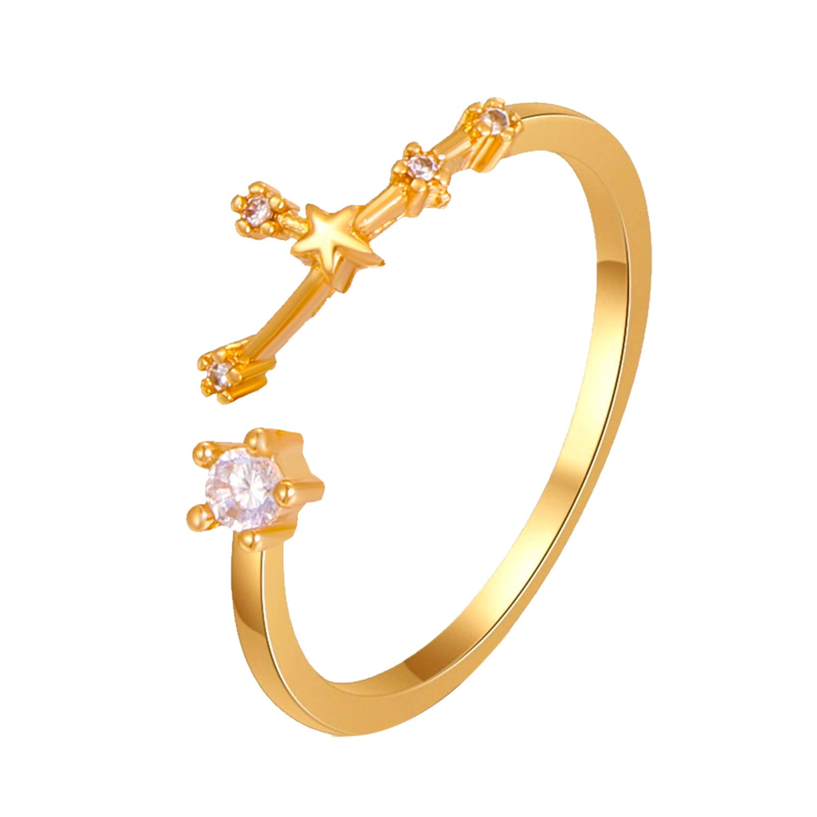 12 Zodiac Constellation Rings for Women - Adjustable Horoscope Jewelry Set, Birthday Gift for Teens & Girls, Color Changing Necklace - Perfect for Daily Wear, Parties & Special Occasions
