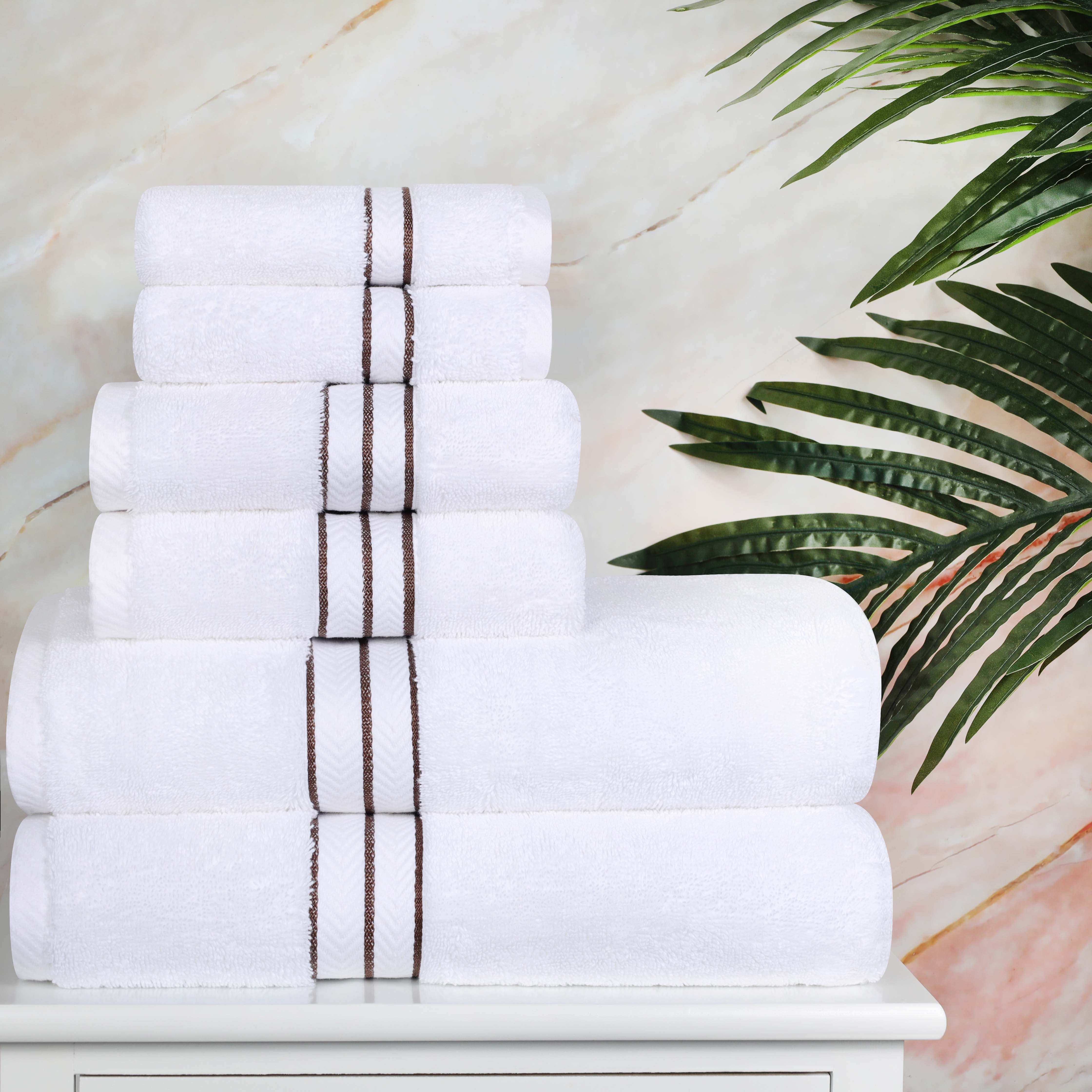 Premium 6-Piece Turkish Cotton Bath Towel Set - Ultra Soft, Highly Absorbent & Quick-Drying - Luxury Spa, Bathroom & Beach Essentials for Home & Travel