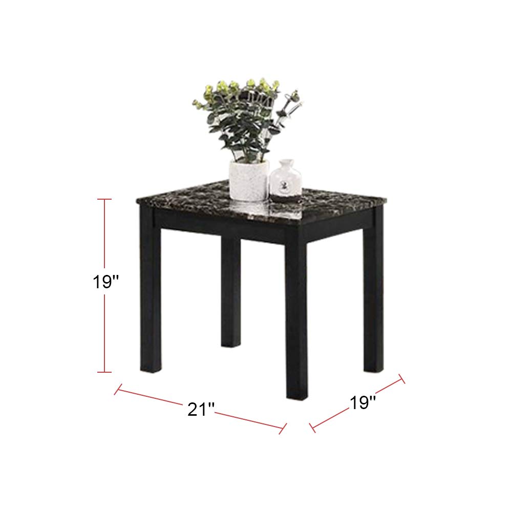 Black Faux Marble Coffee Table Set - 3 Piece Modern Living Room Furniture for Small Spaces | Perfect for Apartments, Condos & Home Decor