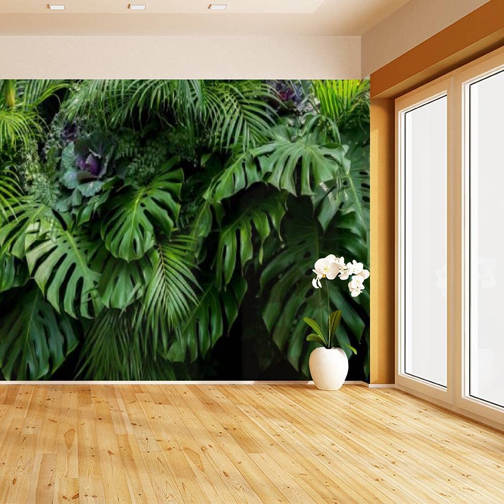 Self-Adhesive Tropical Leaves Wallpaper - Monstera Fern & Palm Fronds Peel and Stick Vinyl Film for Home Decor | Perfect for Living Room, Bedroom, Nursery & Office Walls