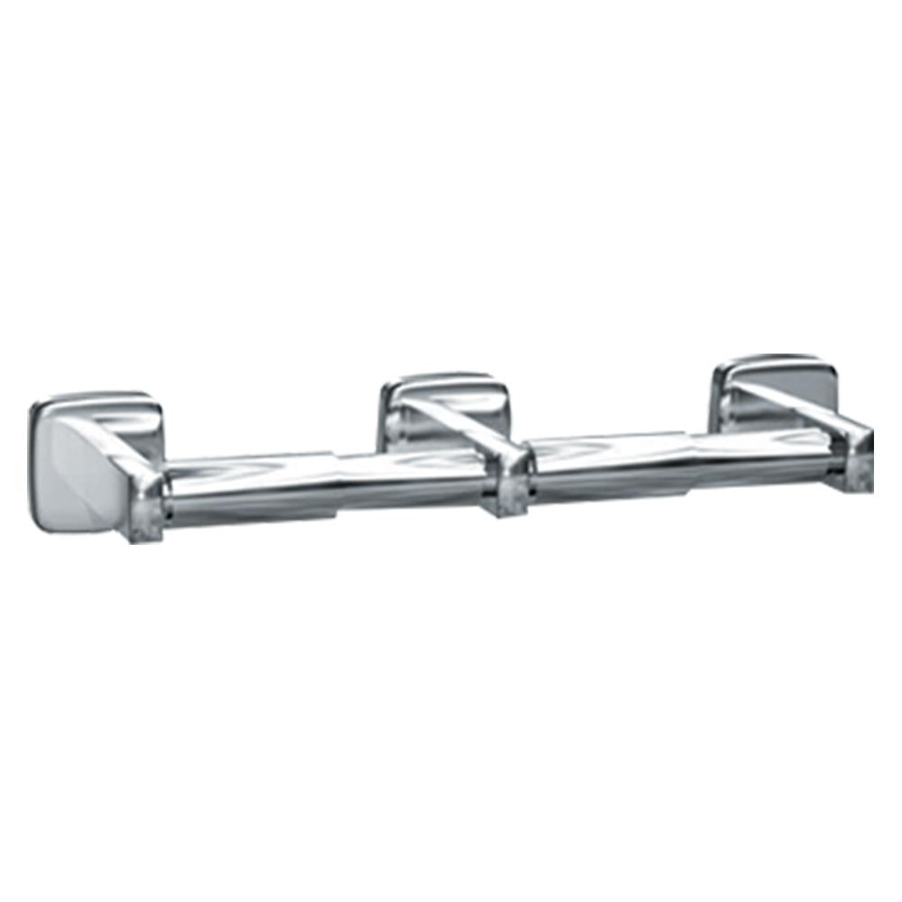 ASI 7305 Double Surface Mounted Toilet Paper Holder - Bathroom Tissue Roll Dispenser for Home, Hotel & Office Use