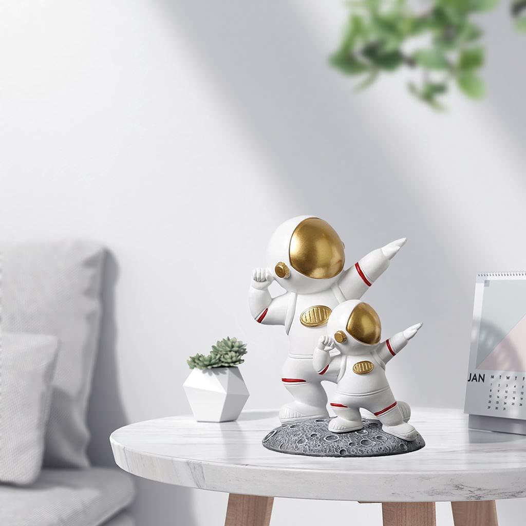 Resin Astronaut Figurine - Handcrafted Astronaut Sculpture for Home & Office Decor, Desktop Ornament, Bedroom Light Decoration | Perfect Gift for Space Enthusiasts & Sci-Fi Lovers (Style B)