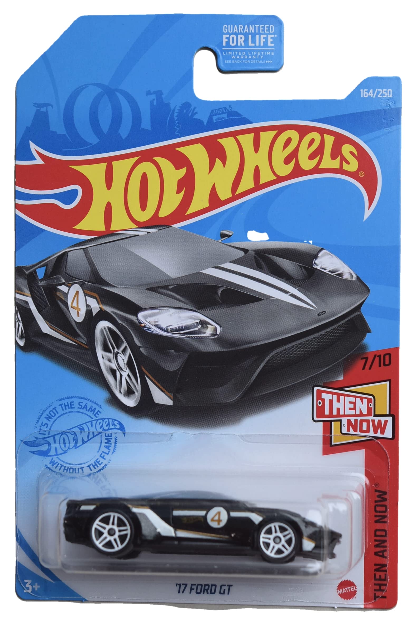 Hot Wheels 2017 Ford GT Diecast Car - Limited Edition Black (164/250) - Collectible Then & Now Series 7/10 - Perfect for Display, Gifts & Car Enthusiasts