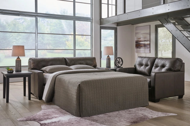 Belziani Genuine Leather Full Sofa Sleeper - Convertible Sleeper Sofa Bed for Living Room, Guest Room & Small Spaces