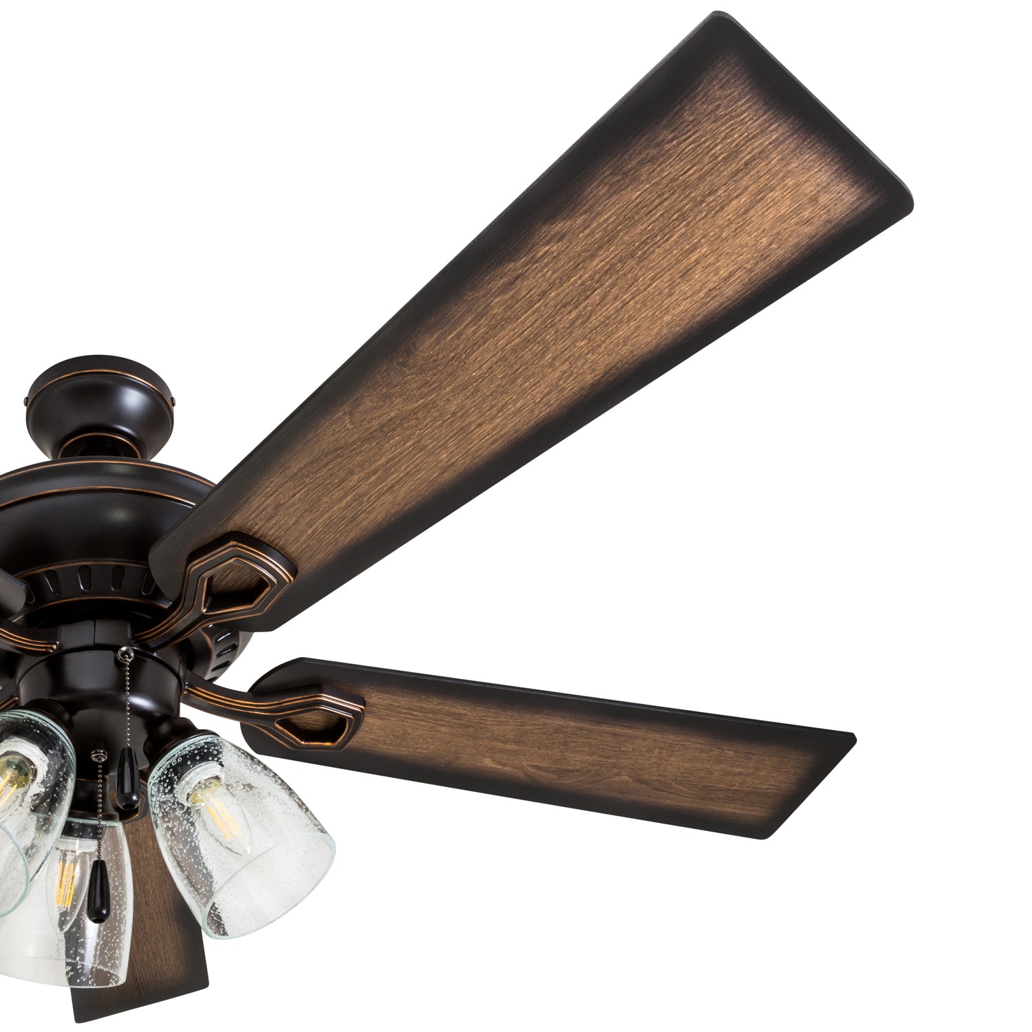 52 Inch Glenmont Oil Rubbed Bronze Ceiling Fan with Pull Chain - Perfect for Living Room, Bedroom, and Outdoor Patio Cooling