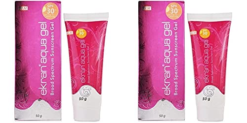 Organext Pharmaceuticals Ekran Aqua Gel Broad Spectrum Sunscreen SPF 30 - 50g (Pack of 2) - Lightweight, Non-Greasy Sun Protection for Face & Body - Perfect for Beach, Swimming & Outdoor Activities