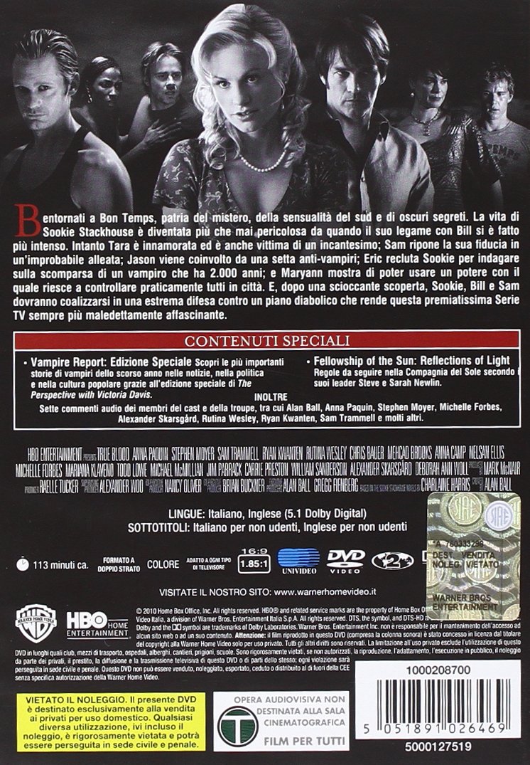 True Blood Season 2 DVD Box Set (5 Discs) - Italian Edition | Award-Winning Vampire Drama Series | Perfect for TV Show Collectors & Supernatural Fans