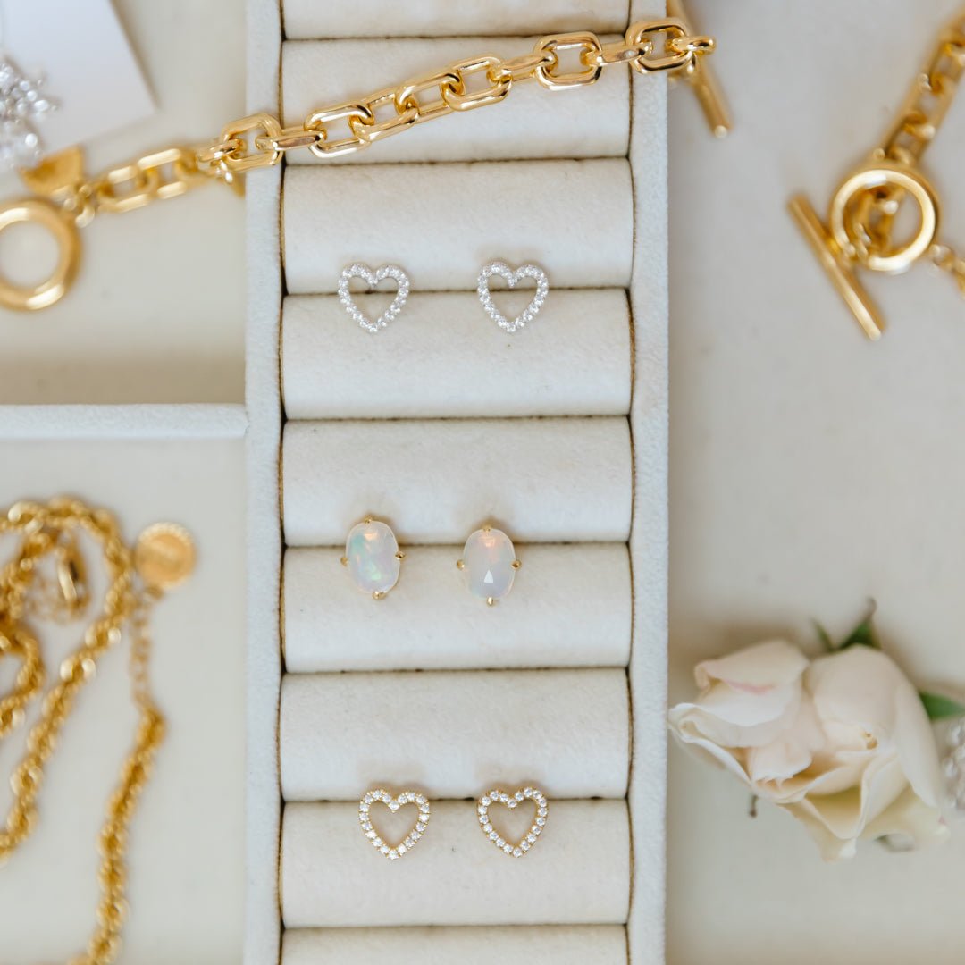 FRAICHE Sweetheart Hoop Earrings - 14K Gold Plated Dainty Huggie Earrings for Women, Valentine's Day Gift, Everyday Wear & Special Occasions
