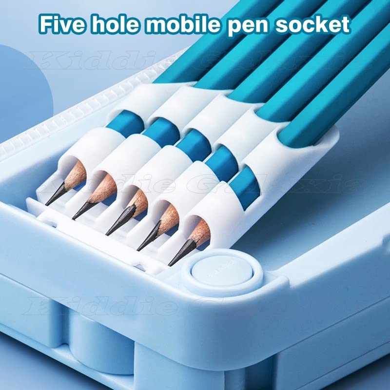 Galaxy Space Themed Pencil Case for Kids - School Supplies Organizer with Accessories (Blue Plastic Box) - Perfect for Classroom, Homework & Back to School Gifts