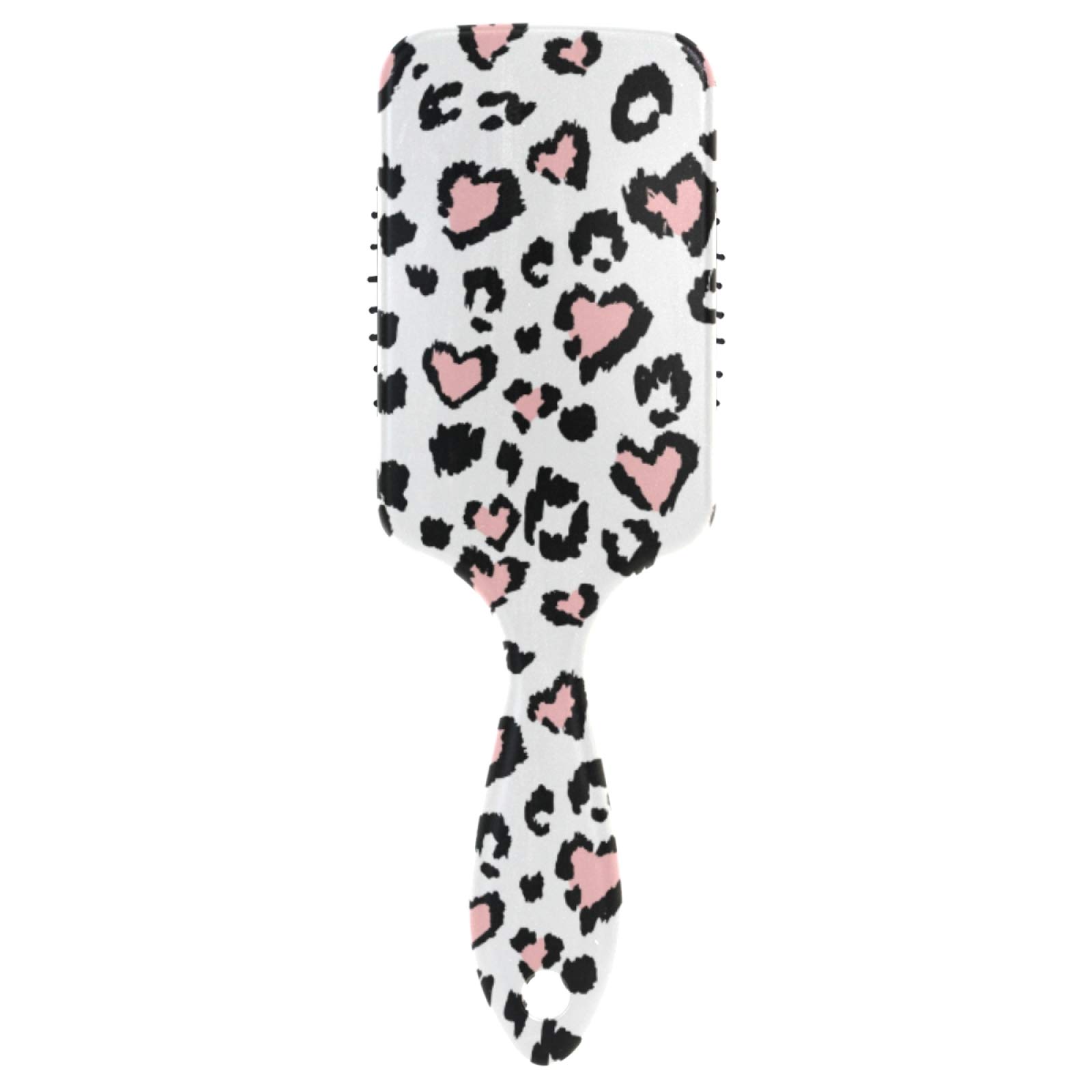 Leopard Print Detangling Hair Brush for Women & Men - Plastic Paddle Brush for Smooth, Tangle-Free Hair - Perfect for Daily Styling, Salon Use & Travel