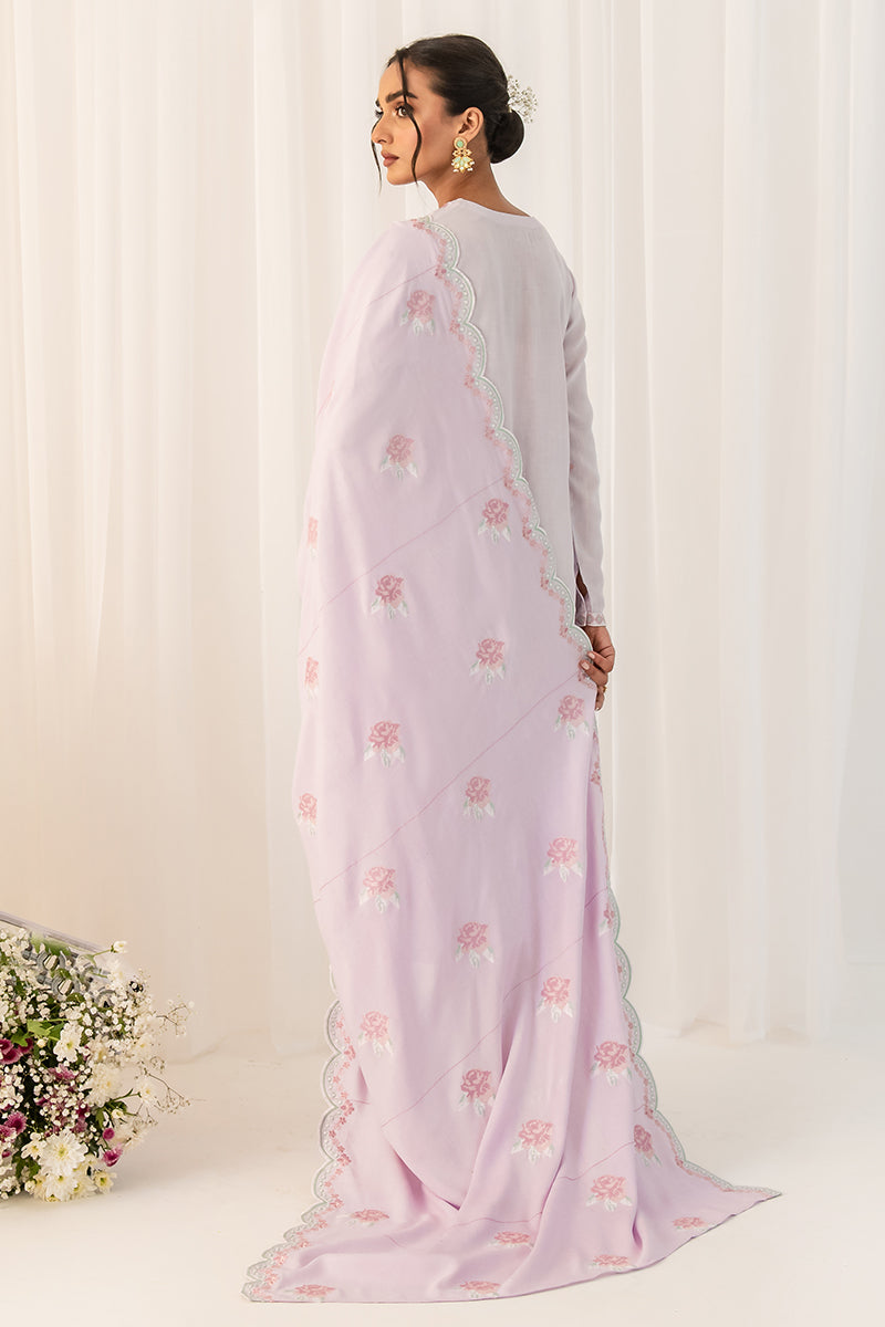 Lilac Haze 2-Piece Set - Elegant Shirt & Dupatta for Women | Boho Chic Outfit for Casual Wear, Parties & Festive Occasions