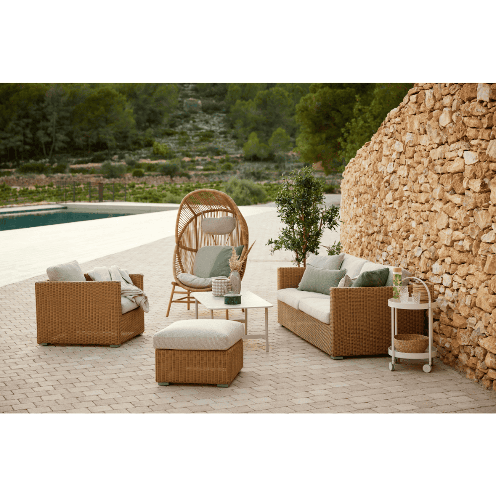 Chester 3-Seater Coastal Outdoor Sofa - Waterproof Wicker Patio Furniture Set for Poolside, Garden & Backyard Relaxation