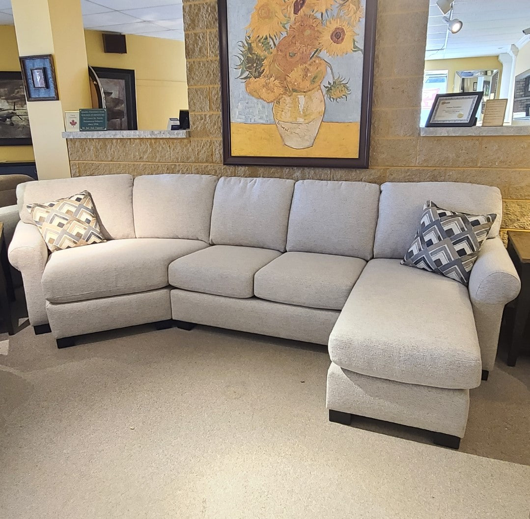 Modern Round Arm Sectional Sofa Set - Comfortable Fabric Upholstered Living Room Furniture for Small Spaces - Perfect for Apartments, Condos, and Cozy Family Gatherings