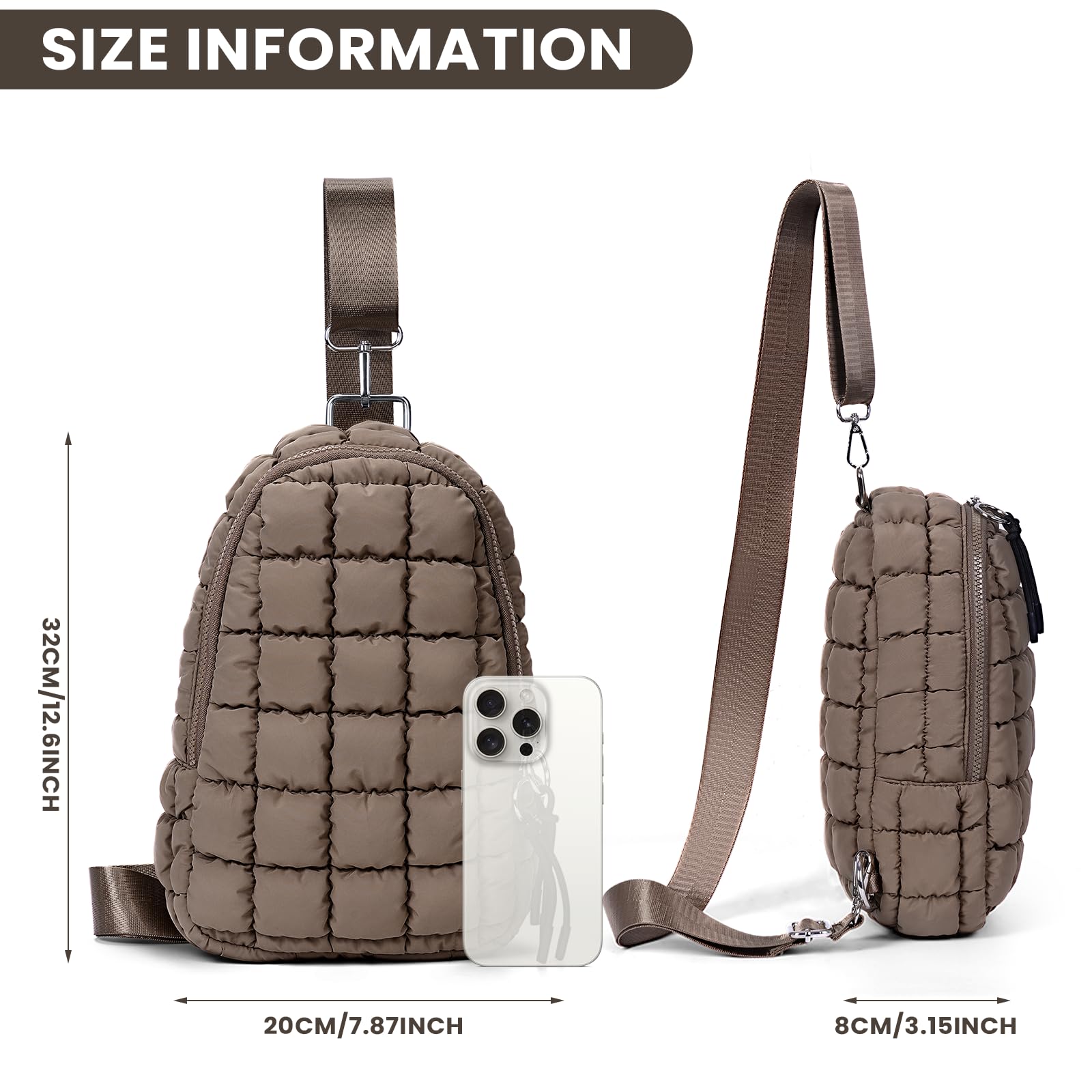 YFGBCX Quilted Puffer Sling Bag for Women - Stylish Crossbody Purse, Fanny Pack & Chest Bag - Perfect for Travel, Shopping & Daily Use