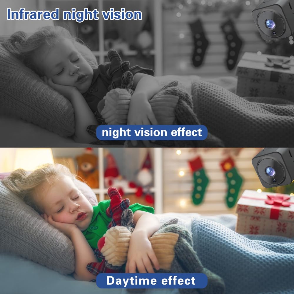 Kosicam Mini Spy Hidden Camera - HD 1080P WiFi Wireless Security Camera with Night Vision, Motion Detection & Audio Recording for Home, Office, Baby Monitor & Indoor Surveillance