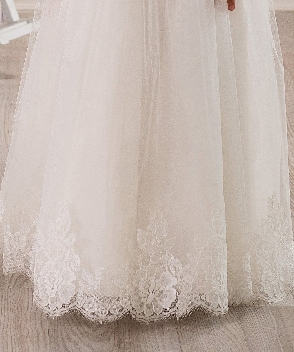 Lace Embellished A-Line Sleeveless Girls Wedding Party Dresses - Elegant Flower Girl & Bridesmaid Dresses for Special Occasions