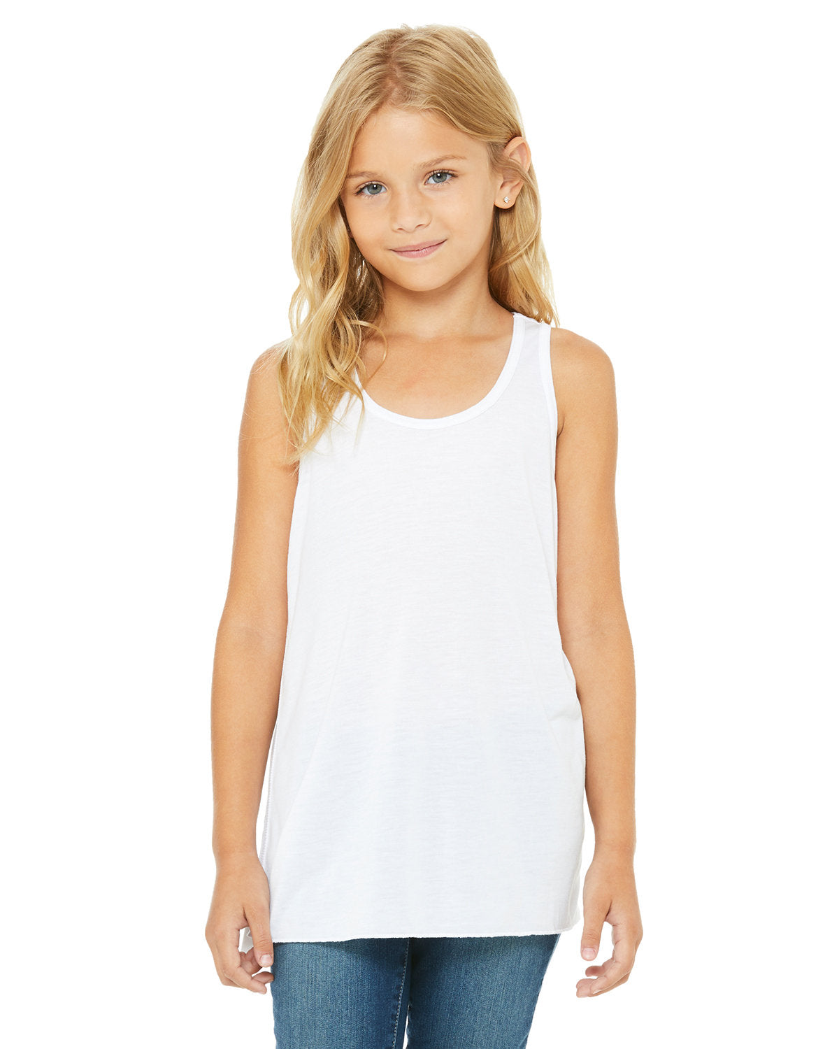 Bella + Canvas B8800Y Youth Flowy Racerback Tank - Soft & Lightweight Girls' Athletic Top for Running, Yoga & Summer Outfits