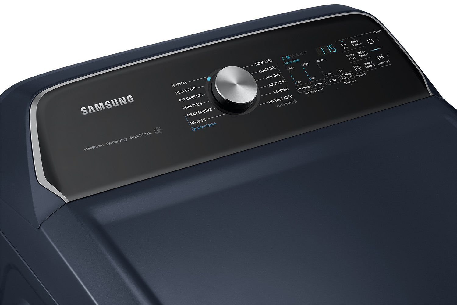 Samsung 7.4 cu.ft Smart Electric Dryer with Pet Care - Navy Blue DVE54CG7155DAC | Perfect for Laundry Rooms & Pet Owners