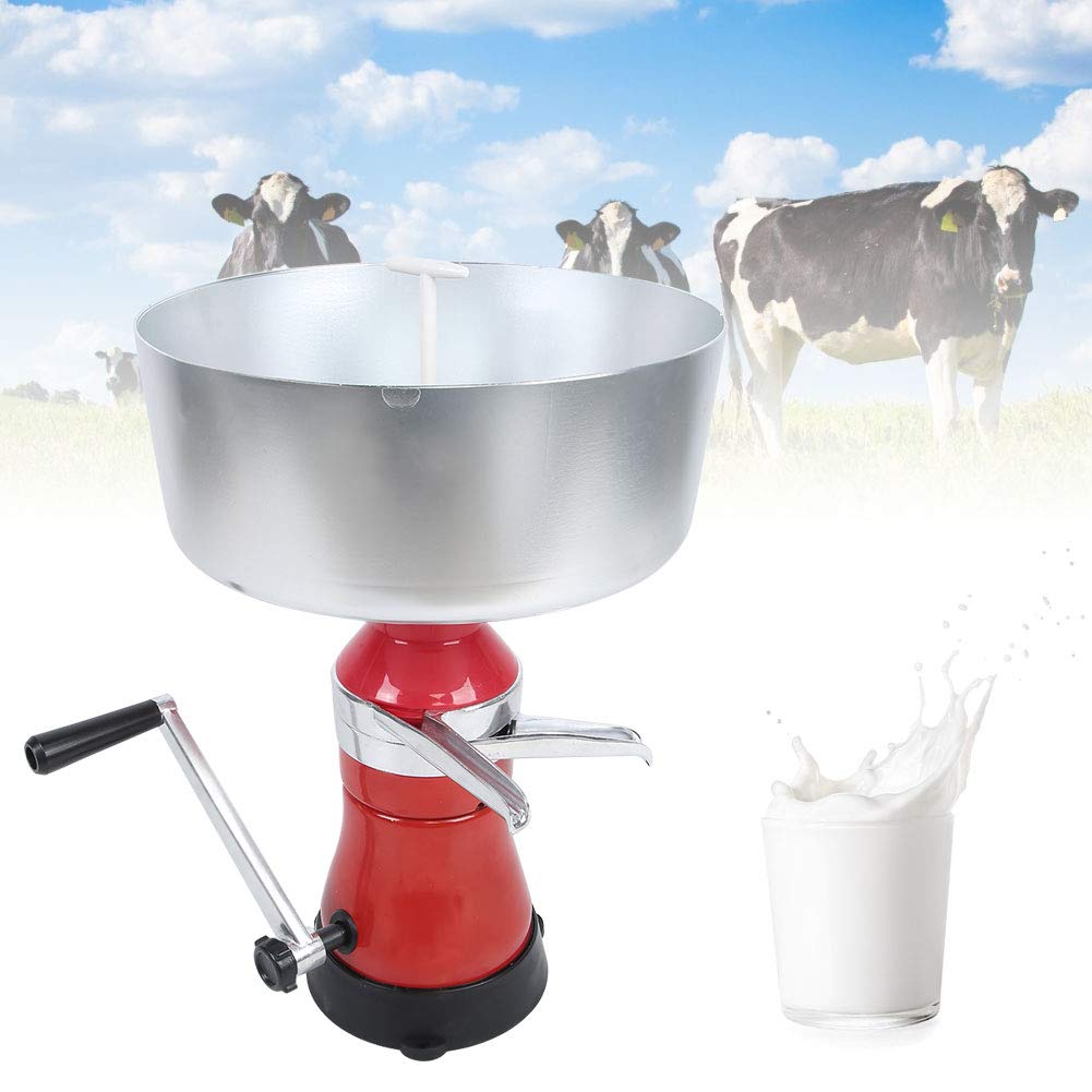 Premium Aluminum Alloy Manual Milk Cream Separator for Home Dairy - 20.1x14.2x7.5 Inch | Efficient Milk Skimming Machine for Cheese, Butter & Yogurt Making | Perfect for Small Farms & Homesteading